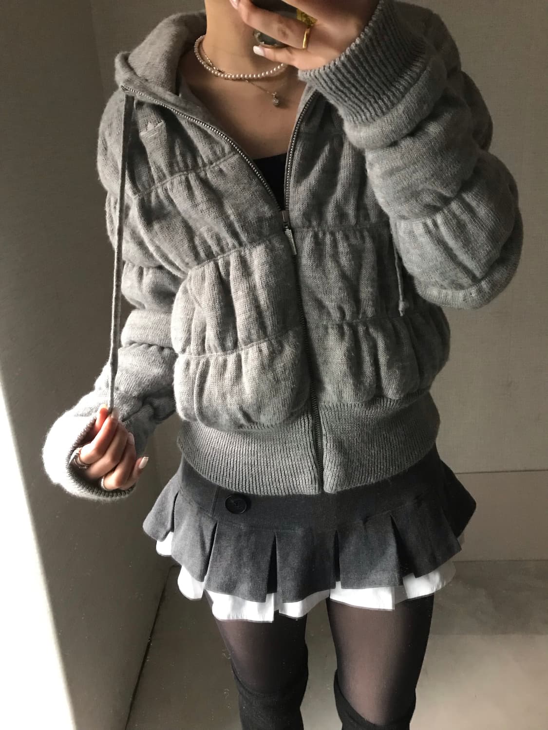 아디다스 그레이 코튼 패딩 상품이미지3