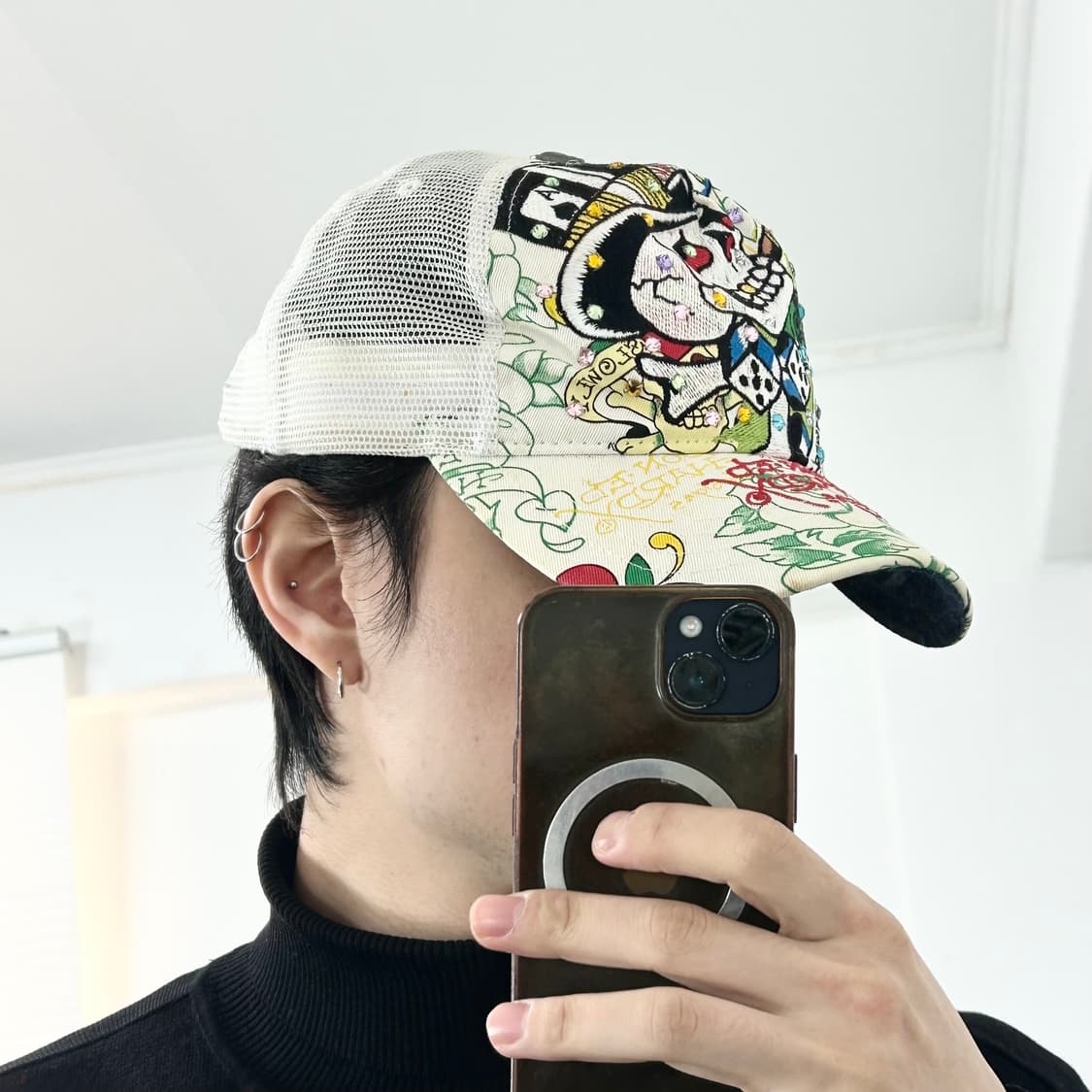 에드하디 스컬 펑크 메쉬 볼캡 상품이미지3