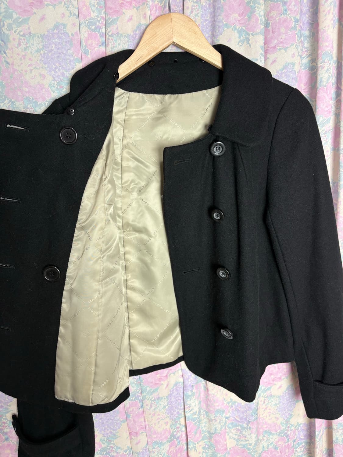 블랙 카라 울혼방 숏코트 상품이미지7