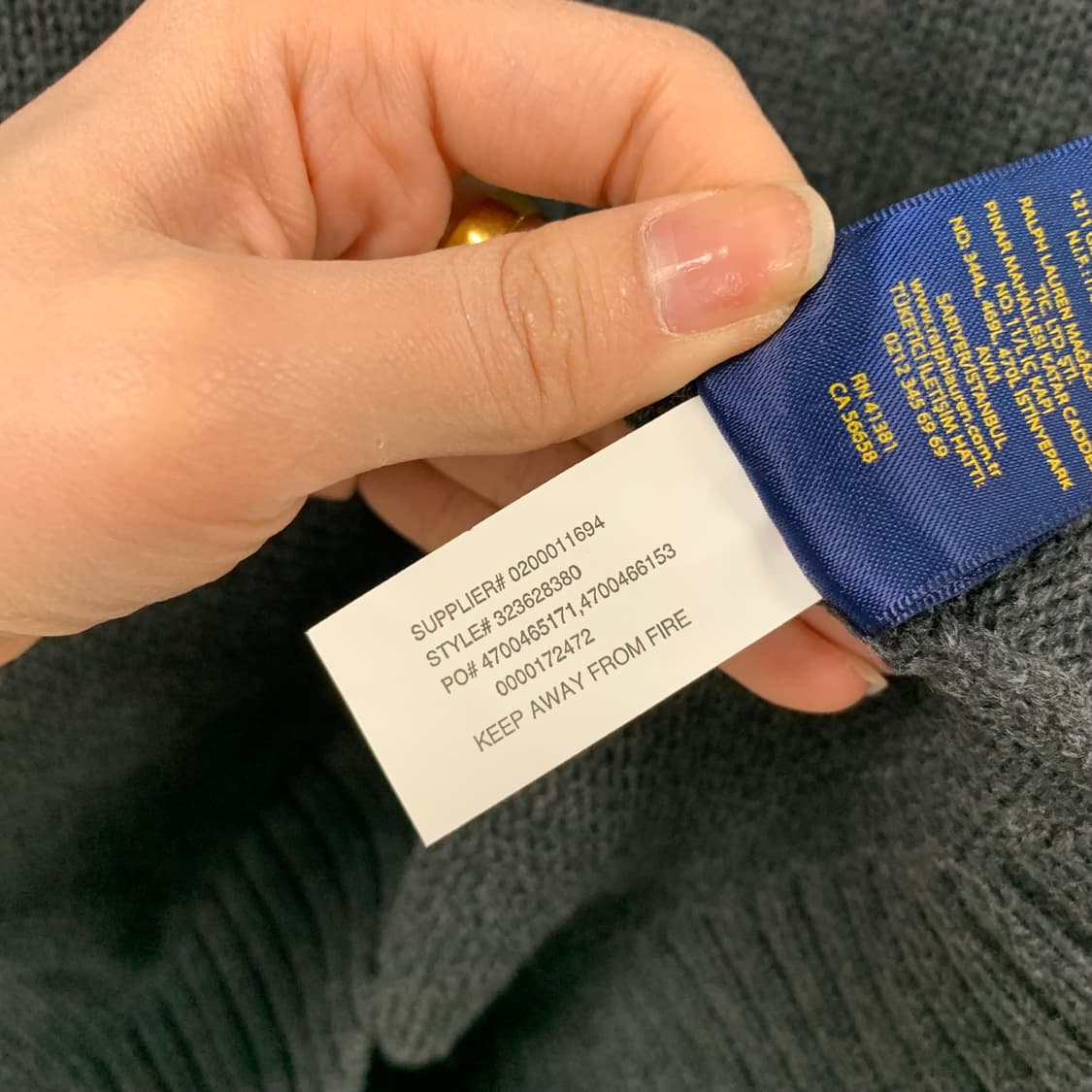 폴로 랄프로렌 신형 차콜 반집업 니트  상품이미지4