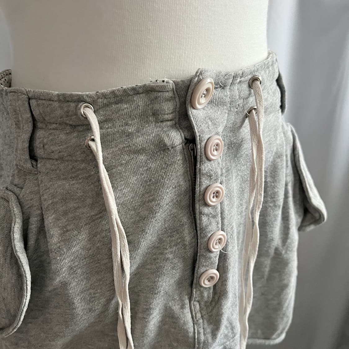 grey button mini skirt 상품이미지4