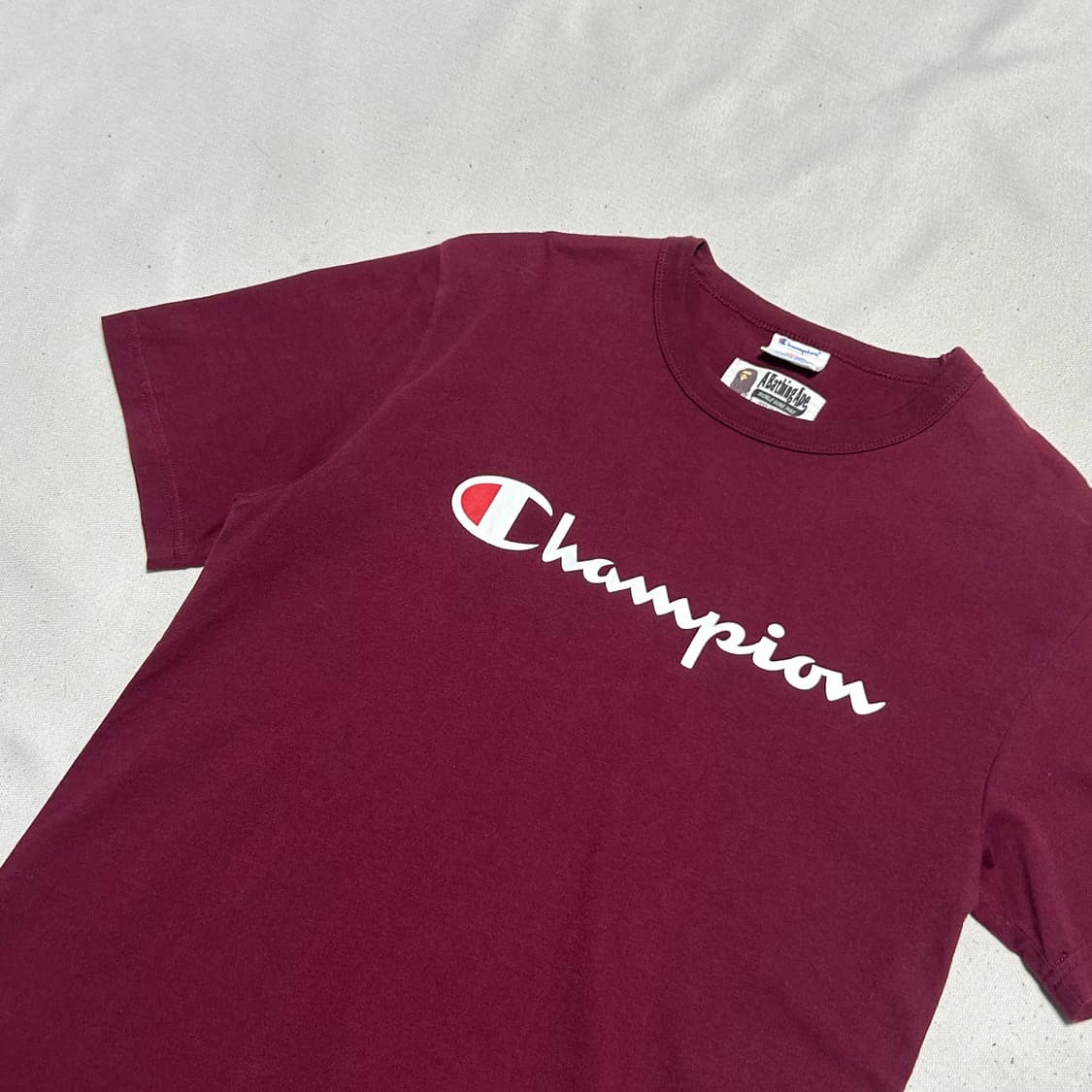 M 베이프 x 챔피온 콜라보 빅로고 반팔티 상품이미지1