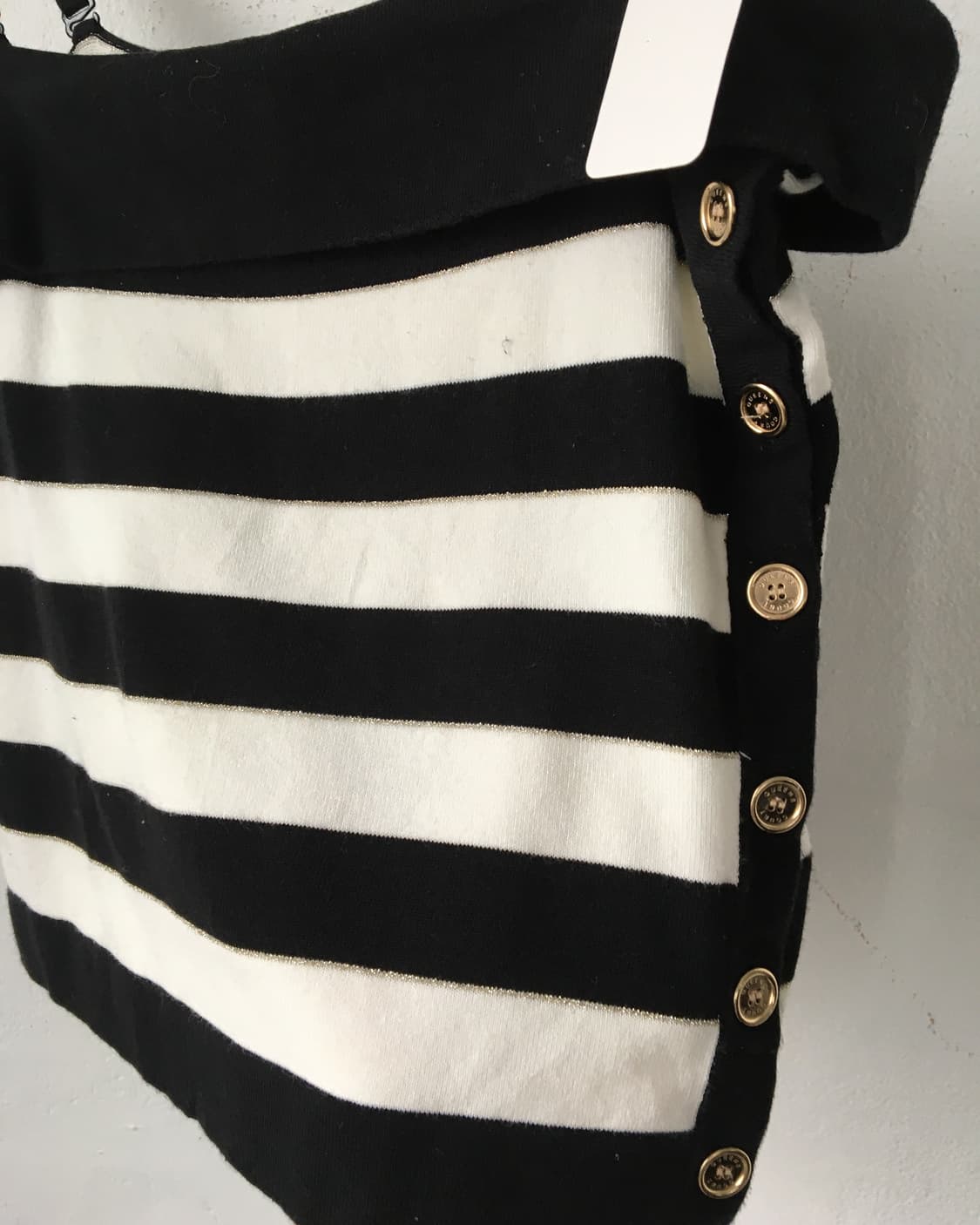 Side button point stripe pattern knit sl 상품이미지4