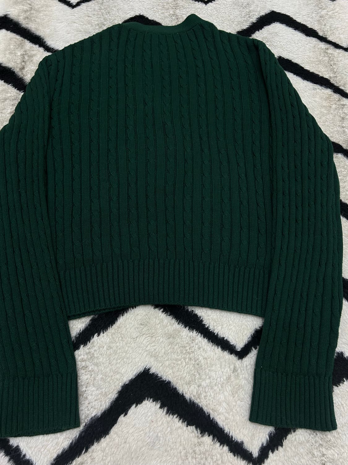 [M]던스트 크레스트 로고 케이블 가디건/그린 상품이미지5