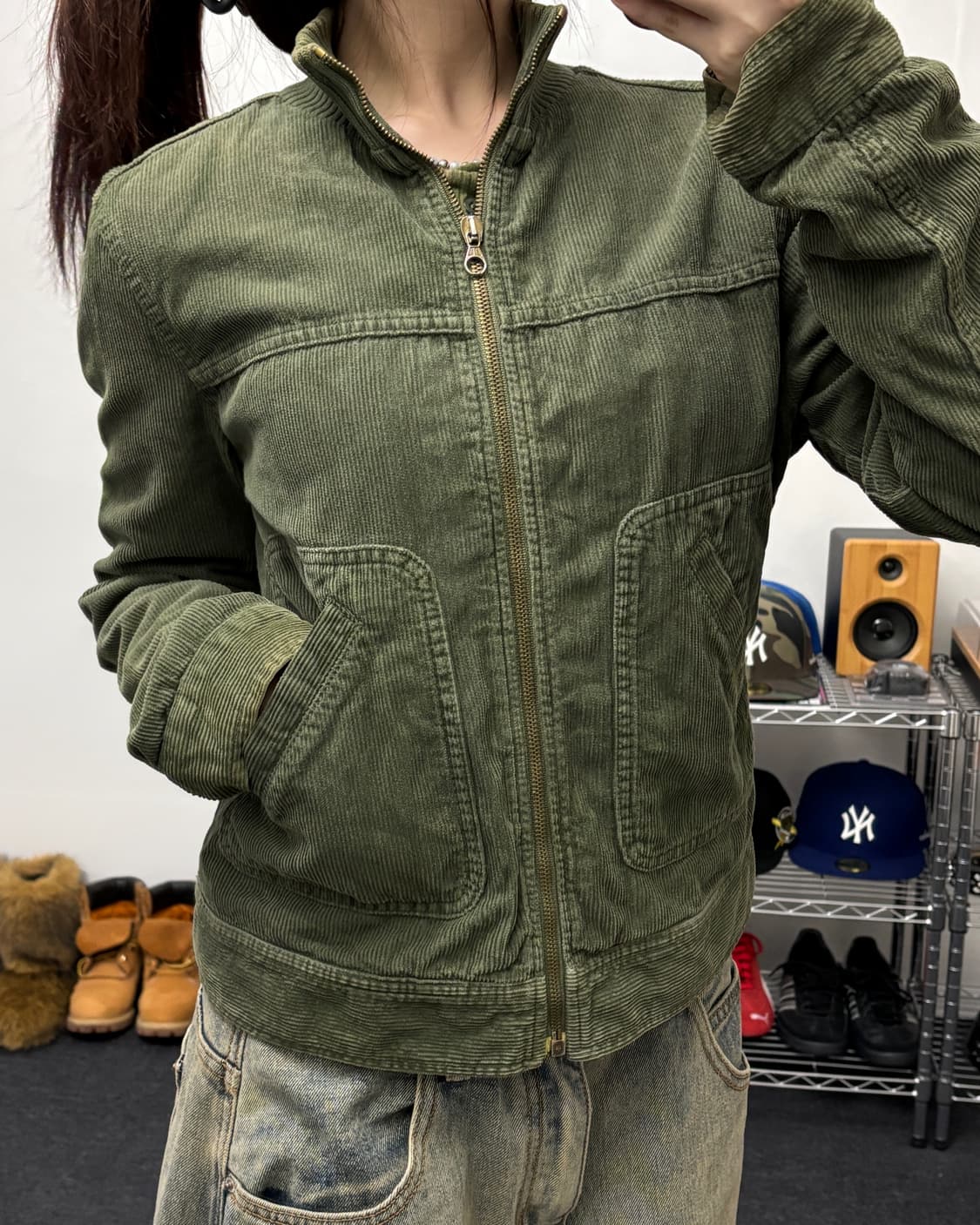 베네통 코듀로이 하이넥 트러커 자켓 상품이미지1