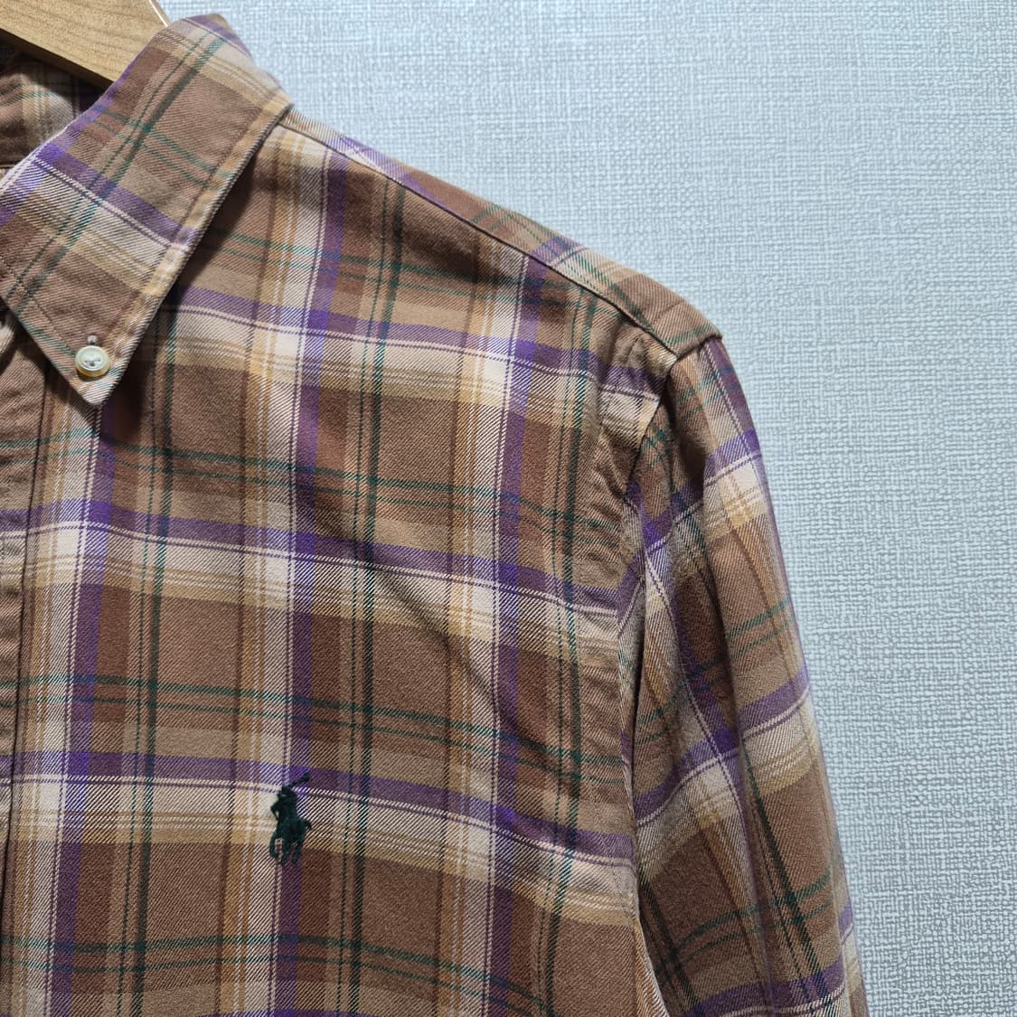 (L) 폴로 랄프로렌 커스텀핏 브라운 체크 셔츠 상품이미지3