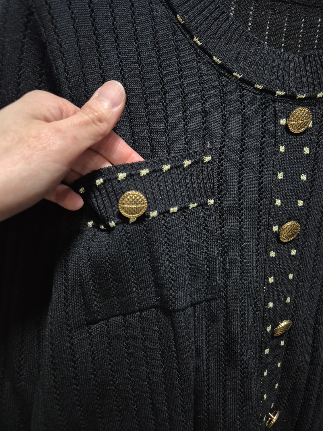 (세일)(새상품)vtg니트 스커트 투피스 세트 블랙 상품이미지4