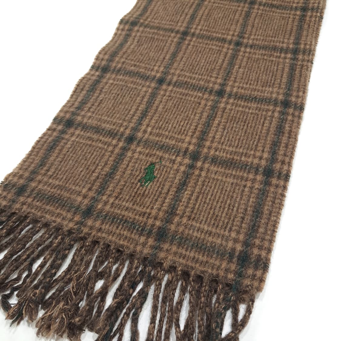 MX410 폴로 랄프 로렌 브라운 글렌 체크 & 헤링본 양면 램스울 혼 상품이미지3