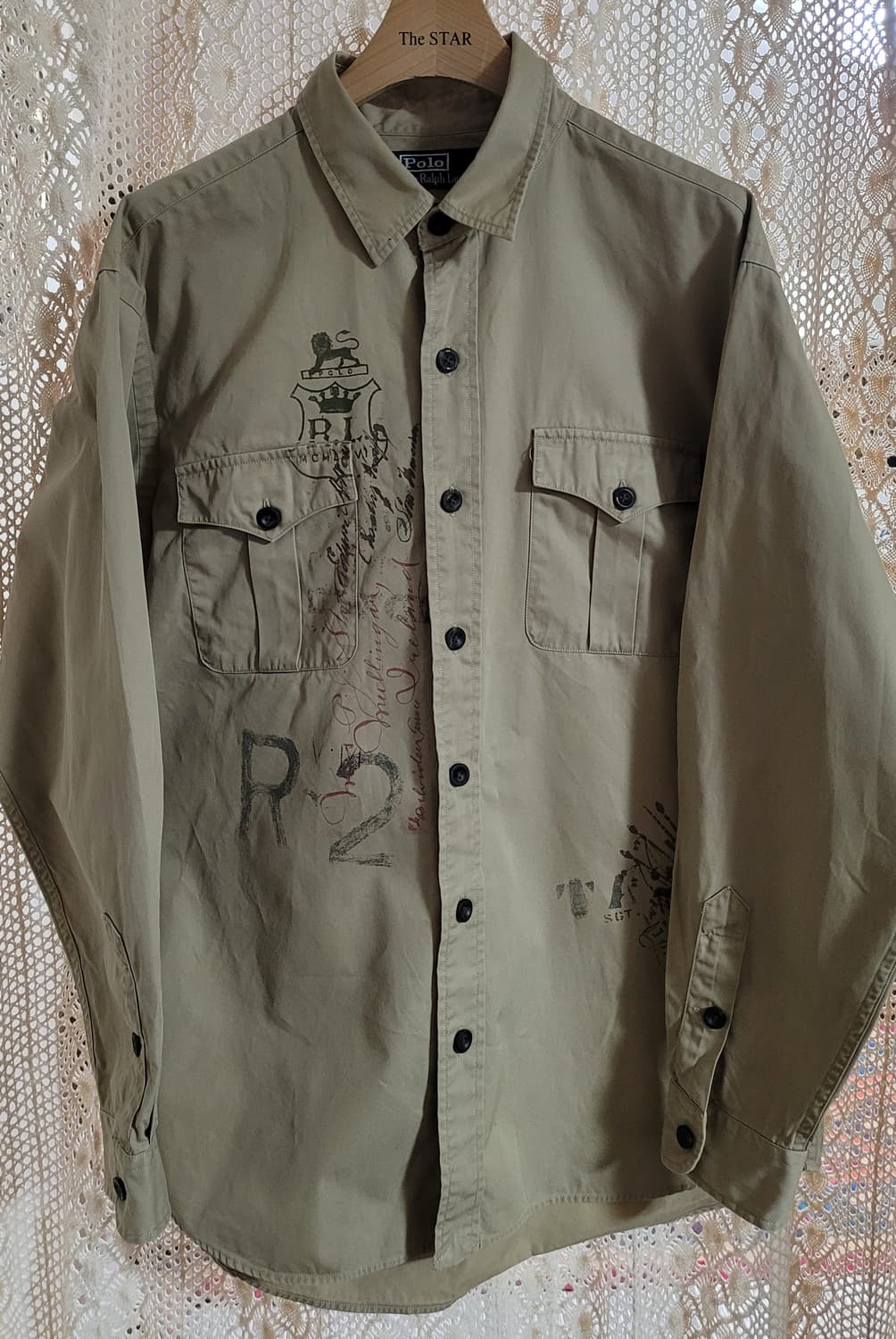 폴로 랄프로렌 남성 사파리 카멜 칼라 남방(L) 상품이미지7