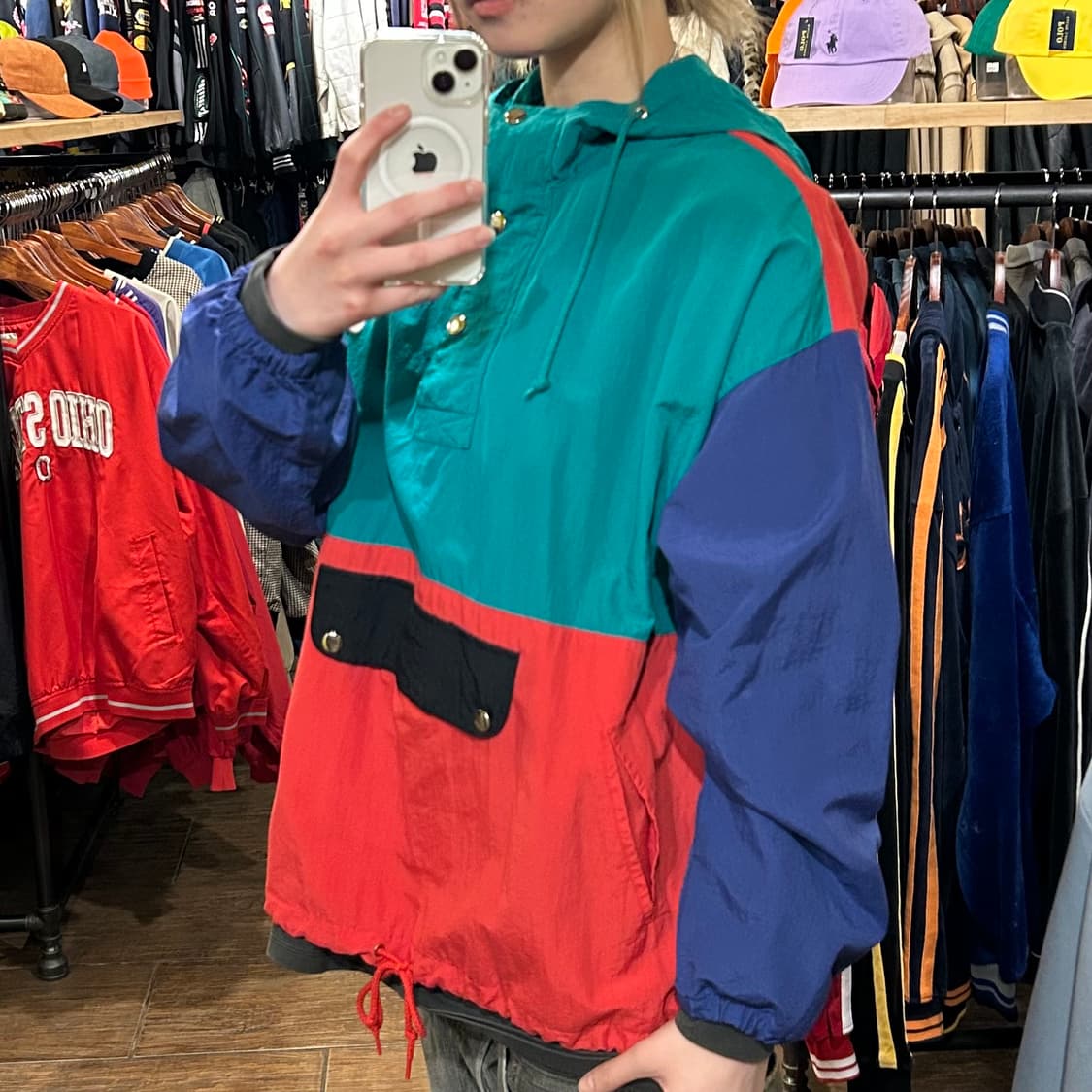 [HI] 나이키 후드 아노락 그린&레드 상품이미지4