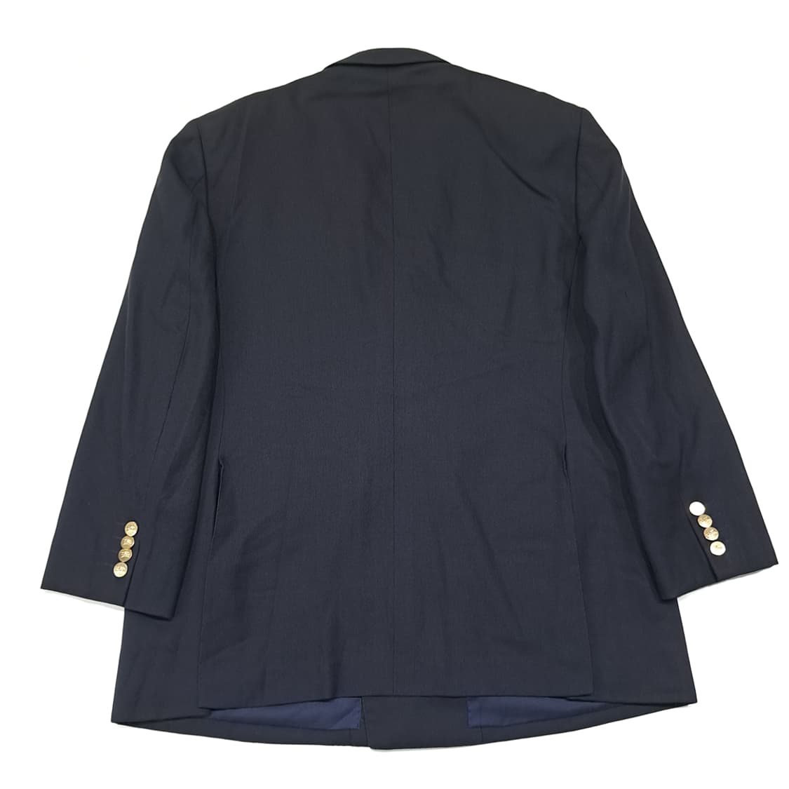 CL087 L 버버리 90s 퓨어 뉴 울 금장 로고 버튼 더블 네이비  상품이미지10
