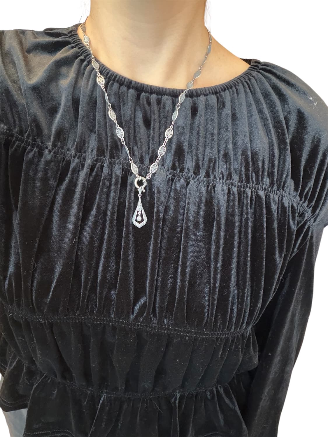 오리엔탈 드롭 실버 네크리스 상품이미지6