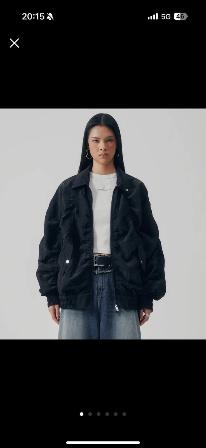 트리밍버드 Airy Sheer Shirring Jumper Black 상품이미지1