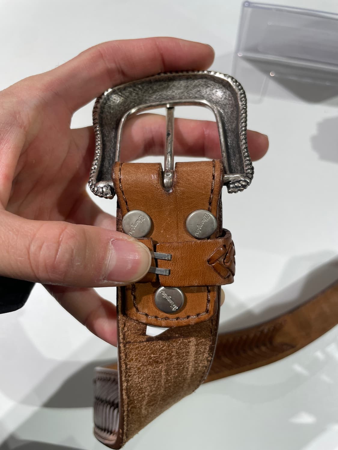 랭글러 브라운 웨스턴 레더 벨트 상품이미지7