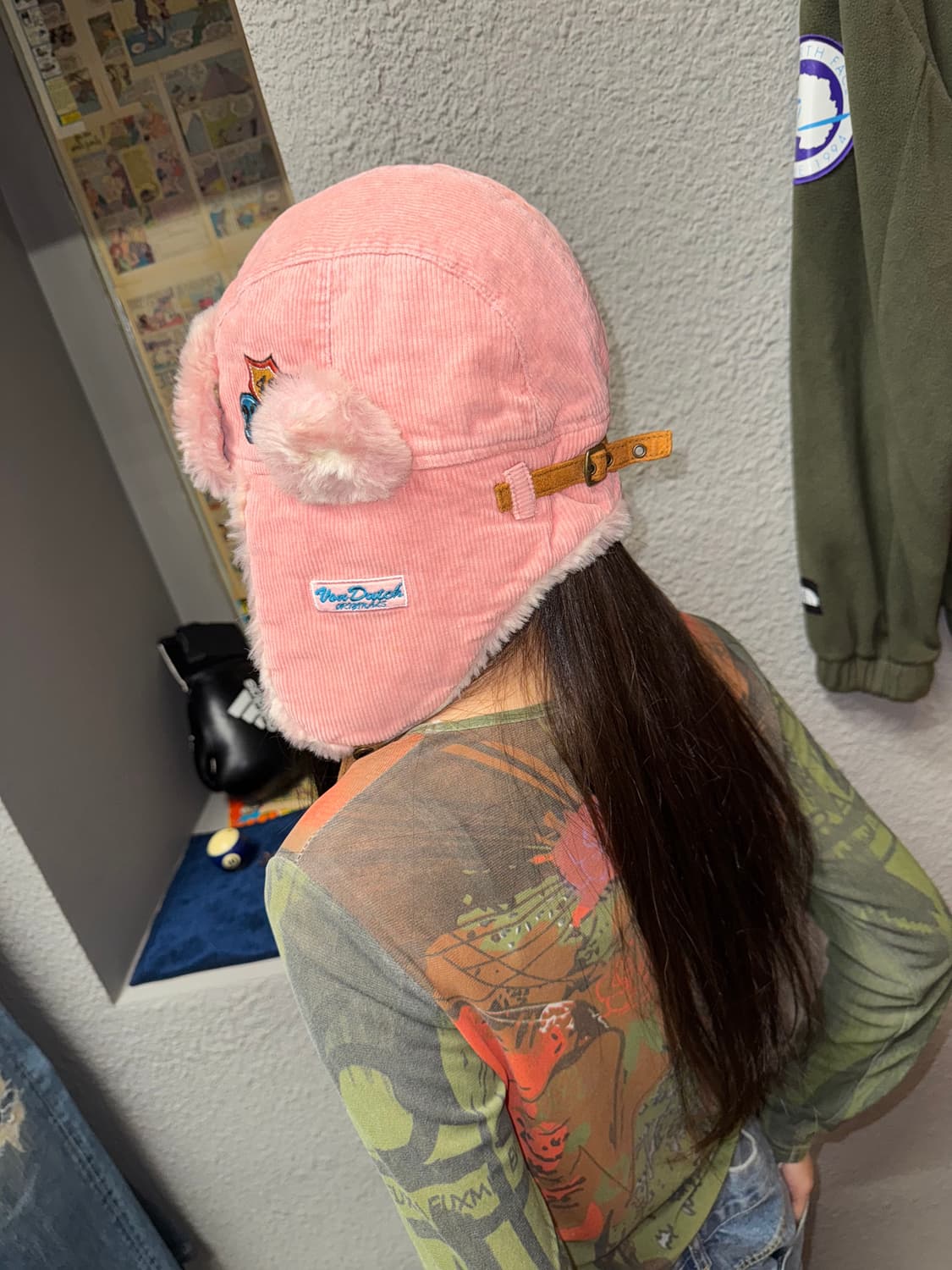 Von Dutch 본더치 코듀로이 트루퍼 햇 핑크 상품이미지3
