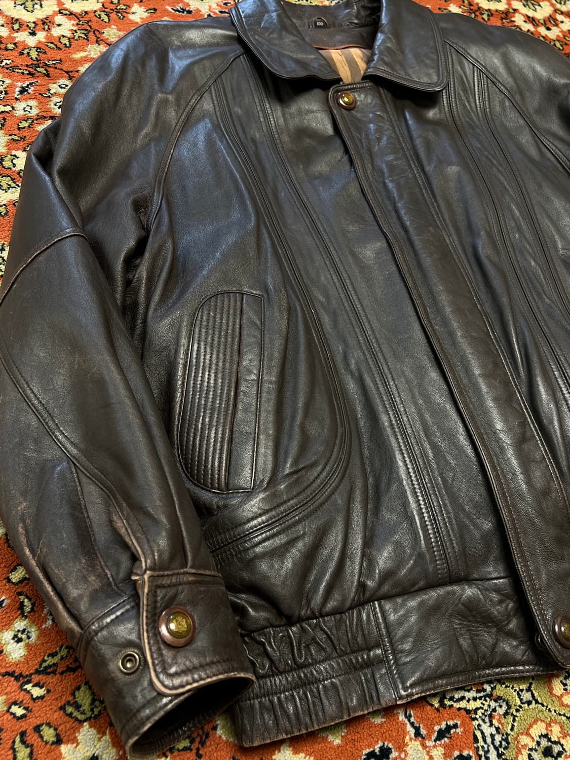 [100] 빈티지 램스킨 리얼레더 브라운 가죽자켓 상품이미지5