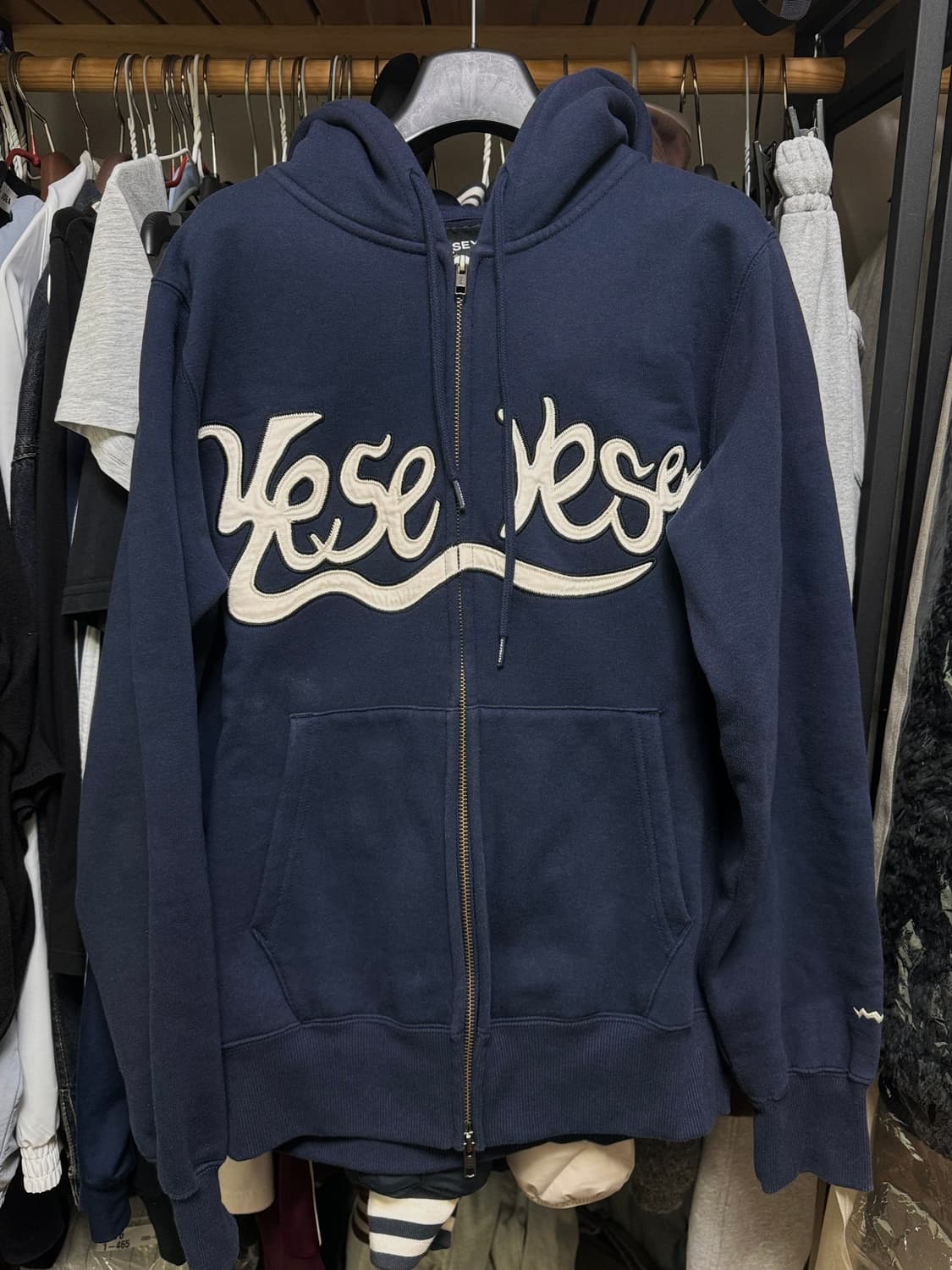 Y.E.S Snail Logo Zip-up Hoodie / navy 상품이미지3