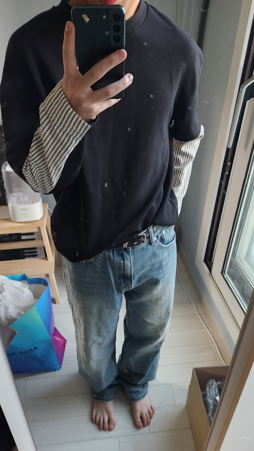 시스템옴므 롱슬리브 블랙/스트라이프 상품이미지2