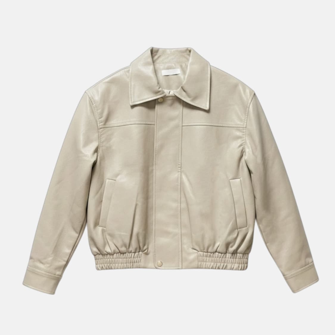 ☆미사용 새상품☆ 어깨깡패 미니멀 가죽 자켓 / 봄가을 크롭 레더 아우터 상품이미지1