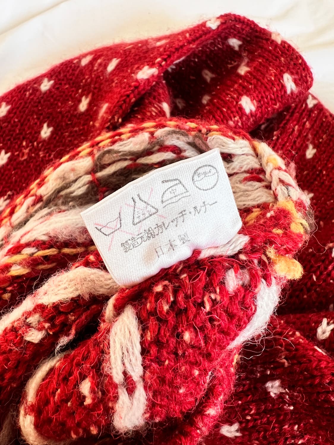 빈티지 헤리티지 레드 노르딕 울 니트 가디건 상품이미지6