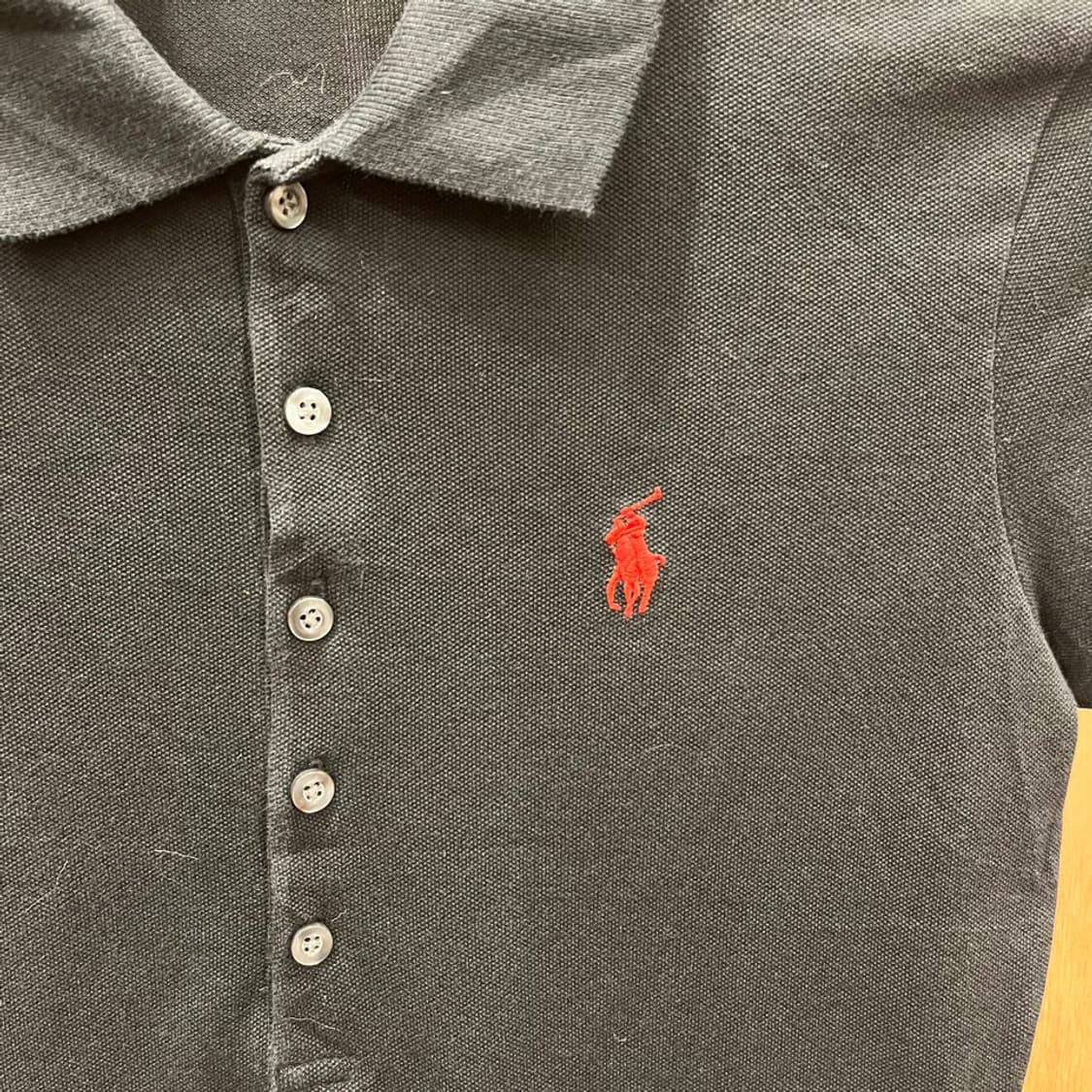 폴로 랄프 로렌 카라 티셔츠 로고 자수 리브 커프 디테일 슬림핏 블랙 상품이미지6