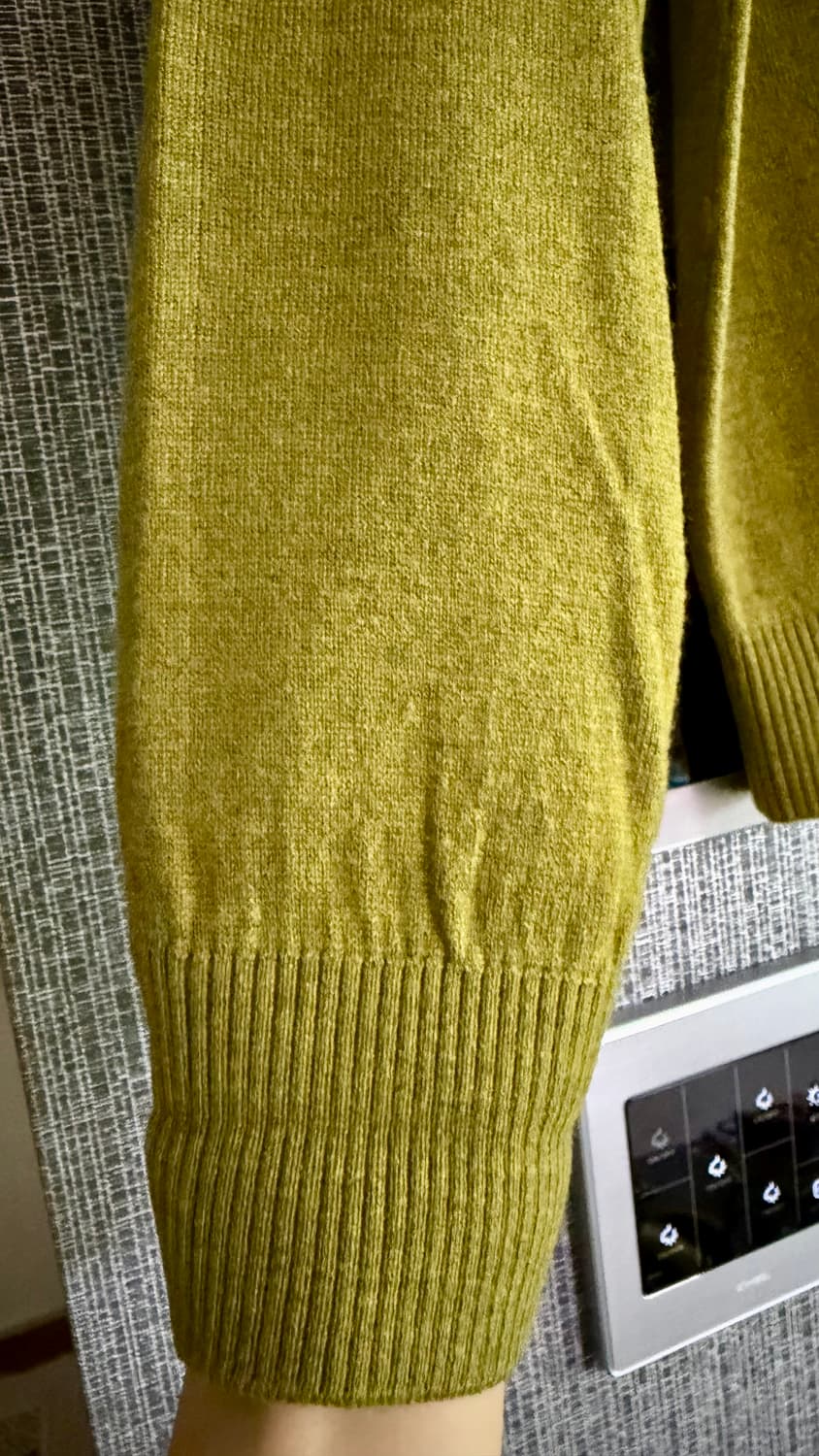 프랑코페라로 울 블렌드 라운드넥 올리브 그린 라임 니트 스웨터 100 상품이미지3