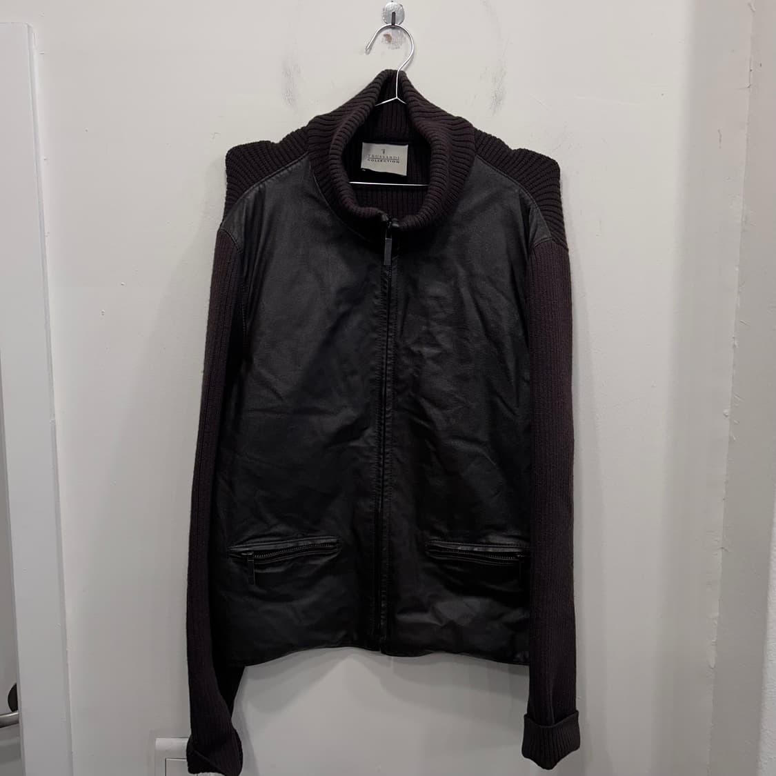 트루사르디 울 레더 믹스드 미니멀 자켓 상품이미지2