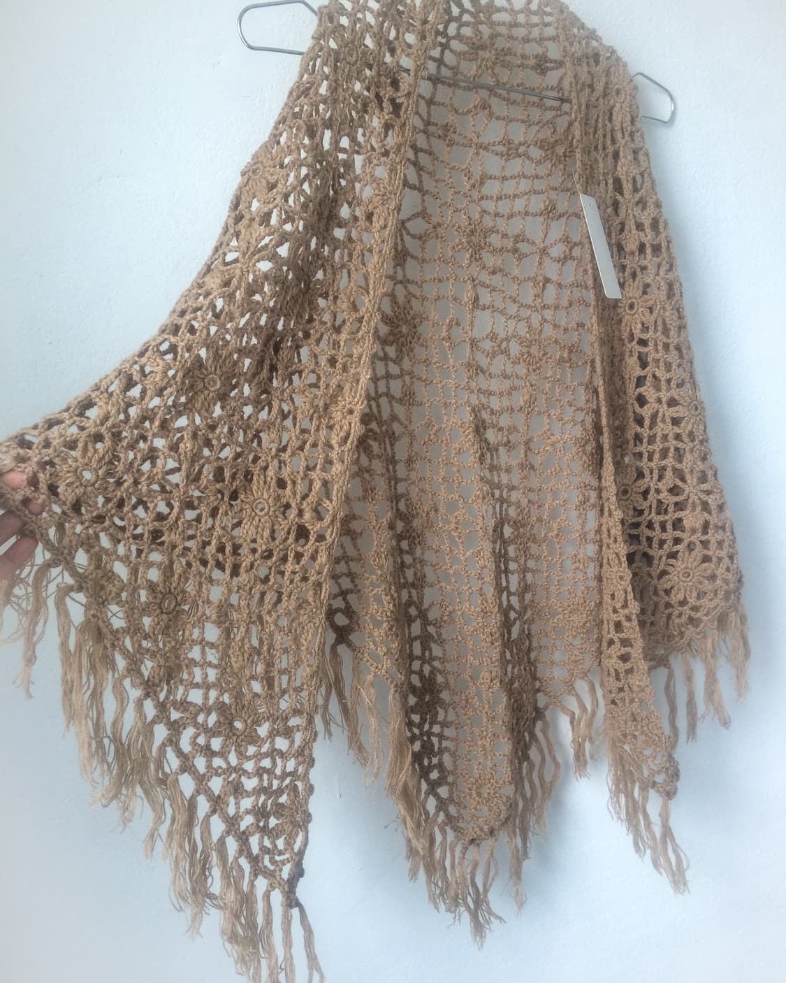 Fringe net knit shawl 상품이미지3