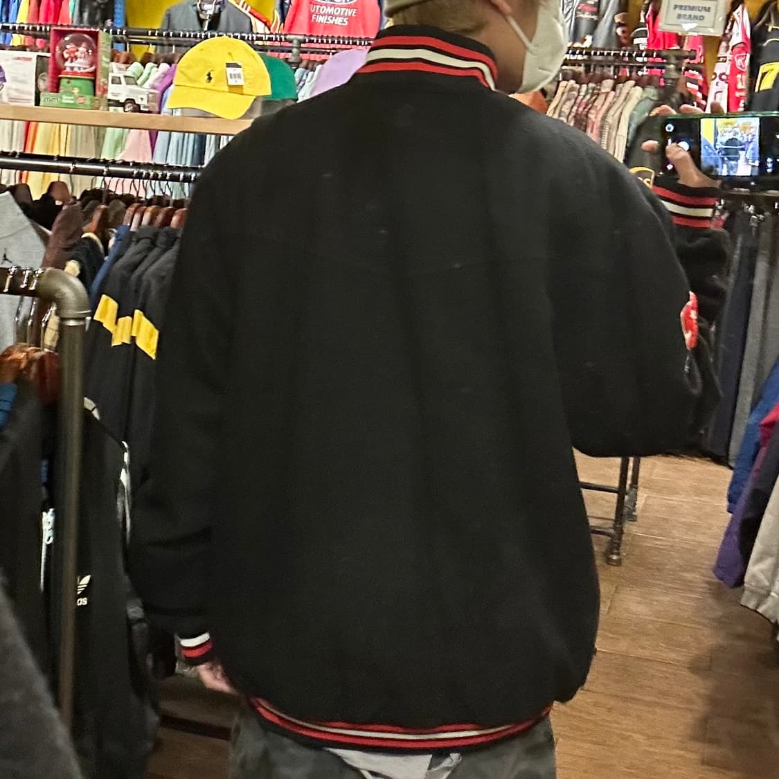 [HI] 빈티지 바시티 블랙/레드 상품이미지5