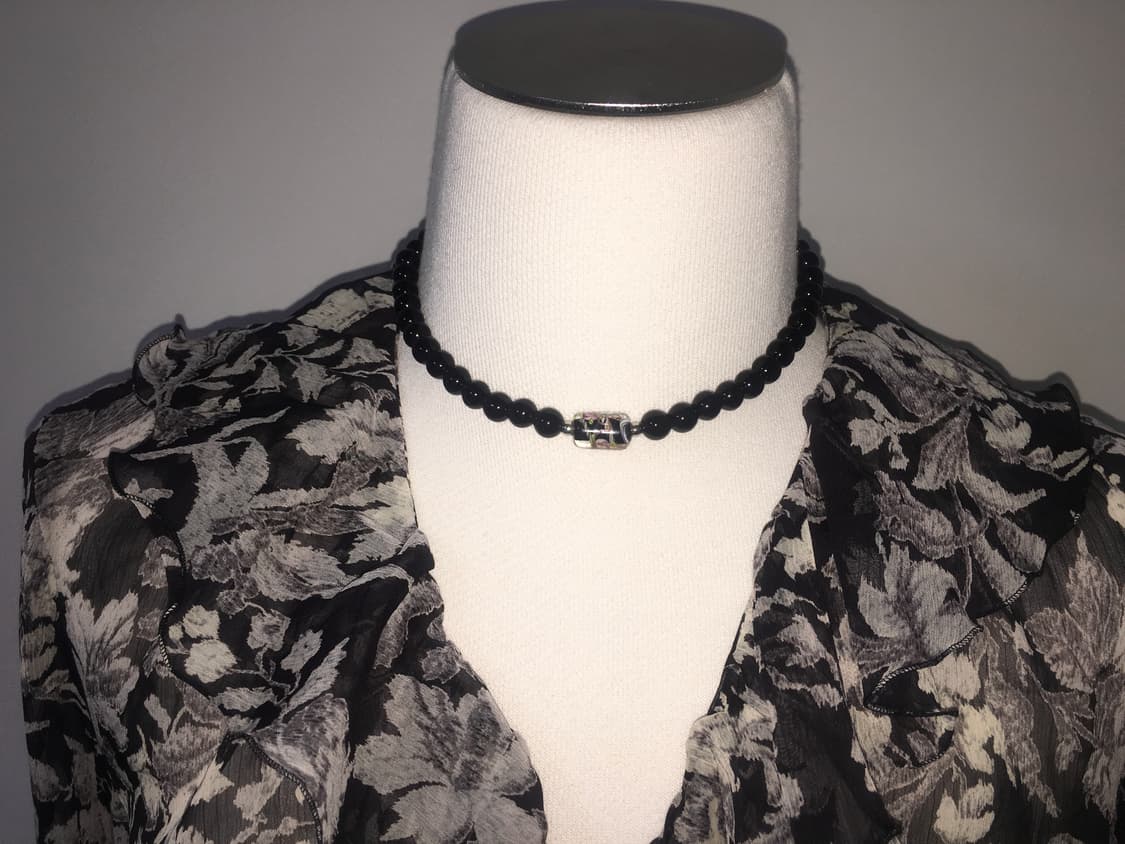 viburnum shop 블랙 로즈 장미 목걸이 상품이미지5