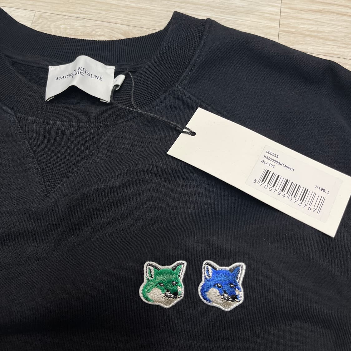 메종키츠네 더블 폭스 맨투맨 블랙  L사이즈 새상품 상품이미지2