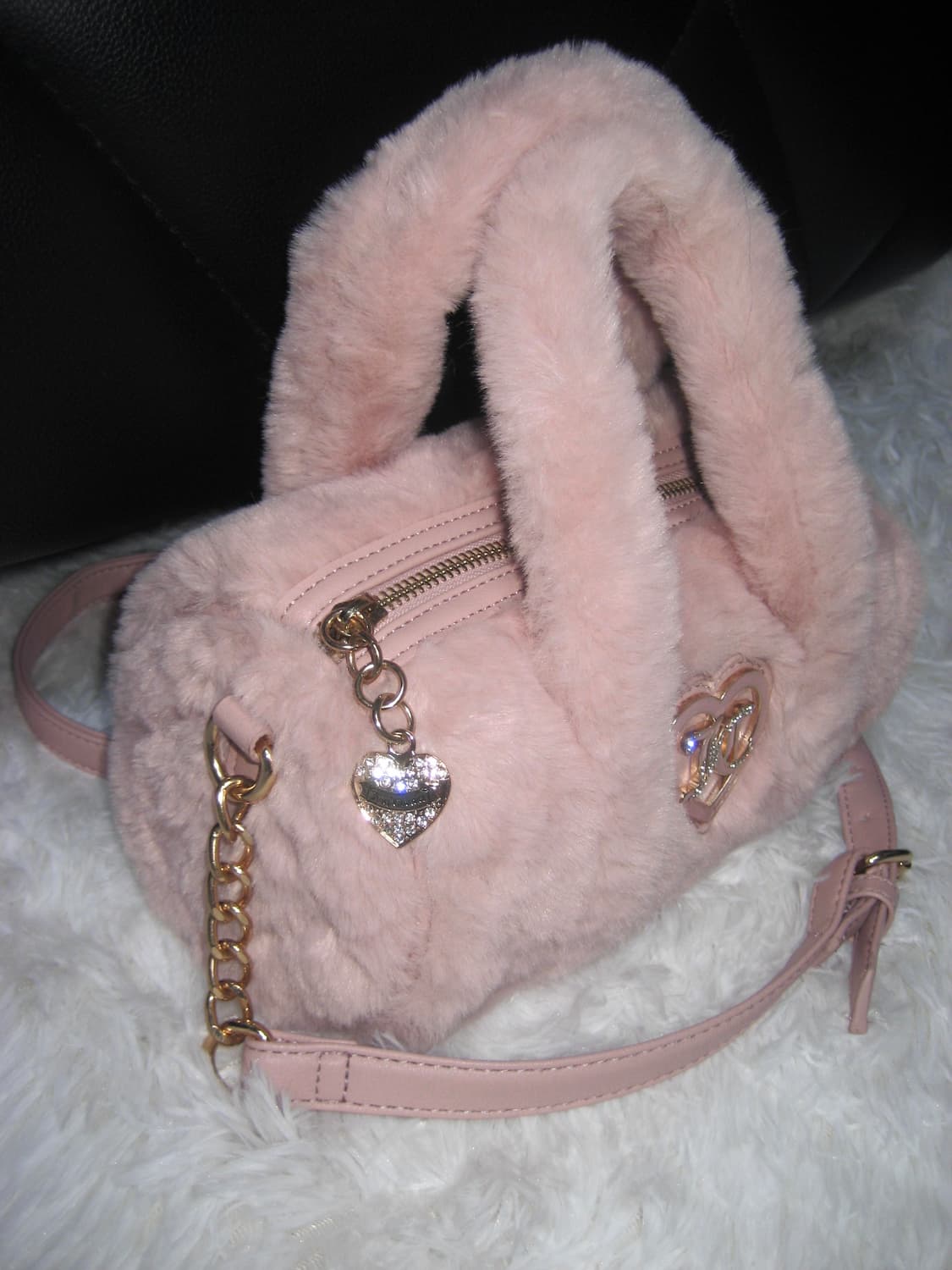 쥬시꾸뛰르 핑크 퍼 크로스백 가방 상품이미지3