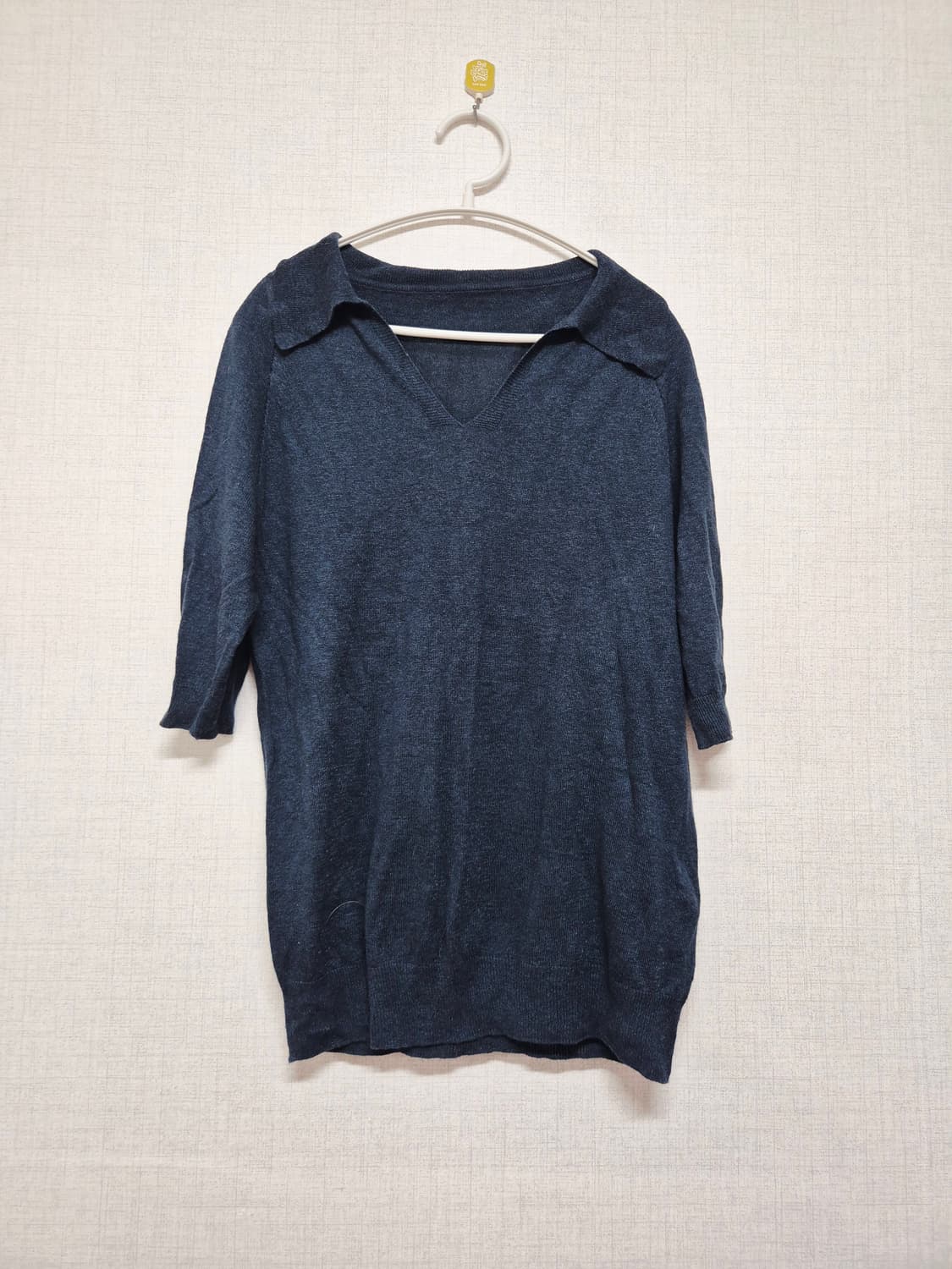 네이비 반팔 니트 상품이미지1