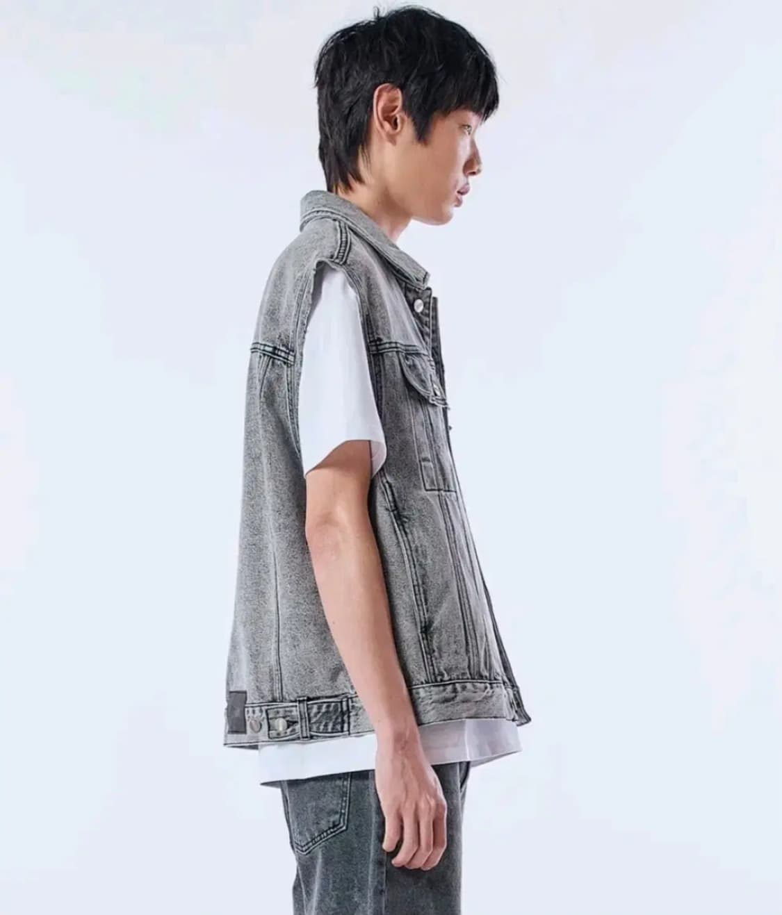 PLG 프라임 데님 베스트(M) 회색 베스트 회색 조끼 상품이미지2