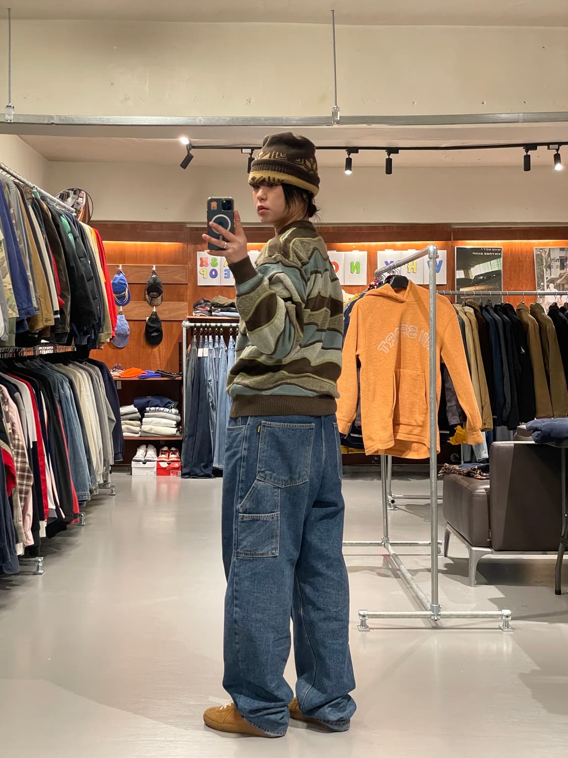 빈티지 케이블 니트 (민트초코)   상품이미지5