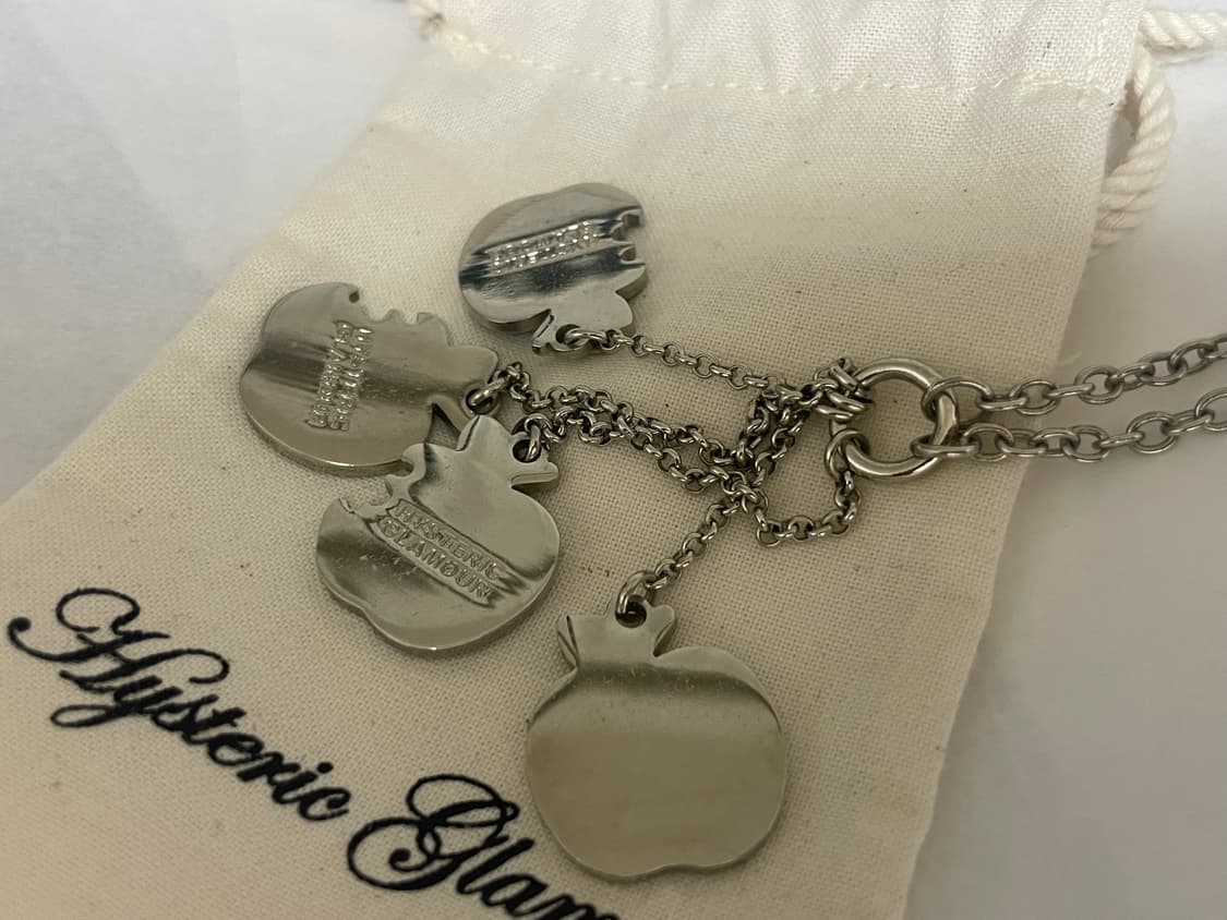 히스테릭글래머 - 애플 해골 목걸이 black 상품이미지4