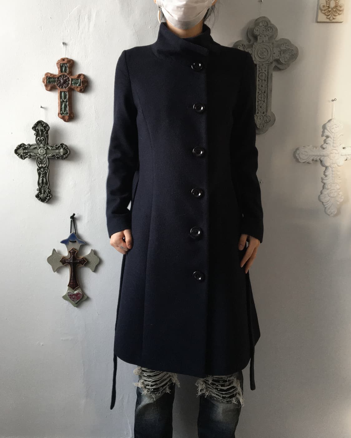 Belted high neck coat 상품이미지9