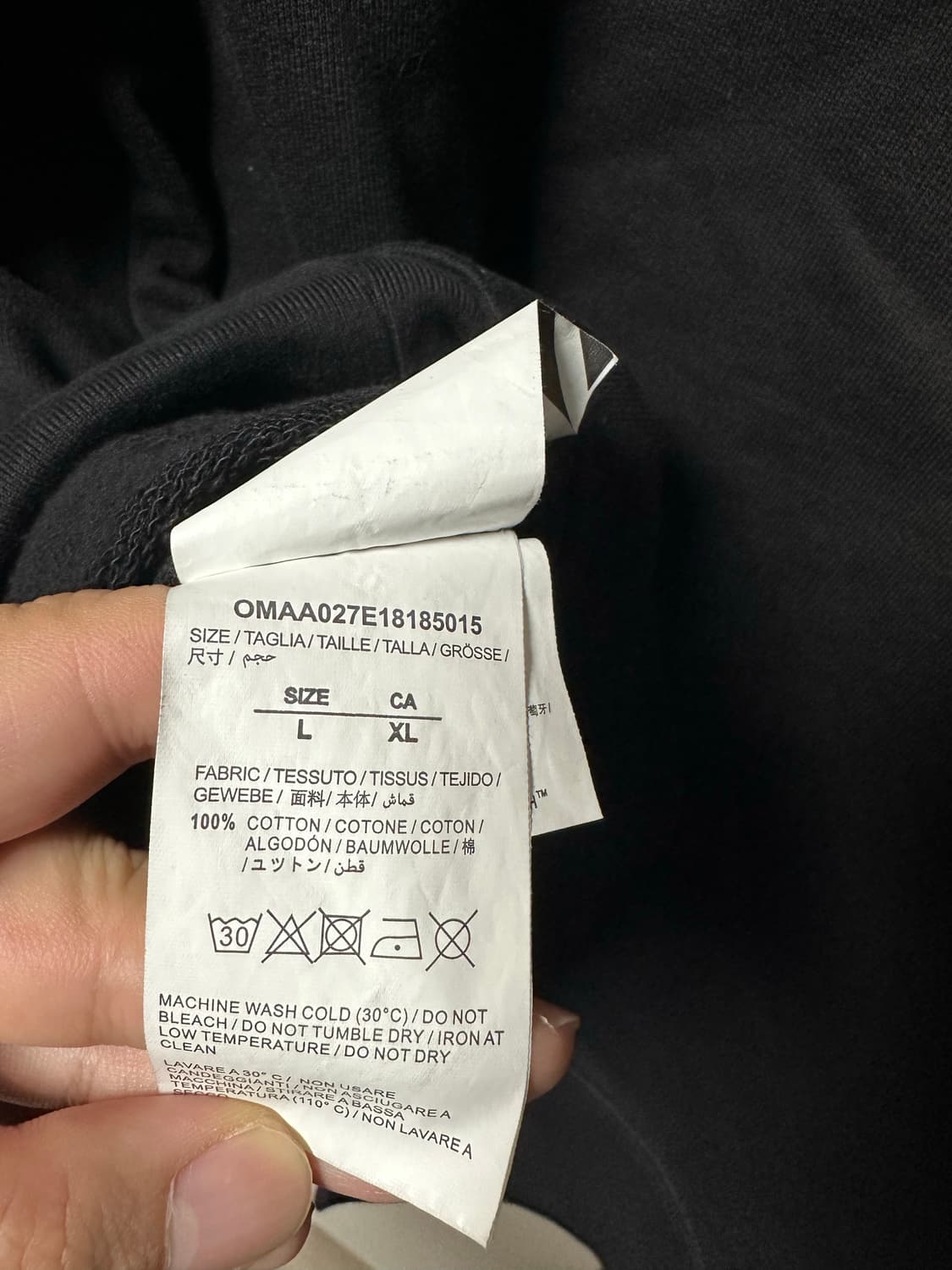 오프화이트 블랙 맨투맨 XL 상품이미지4