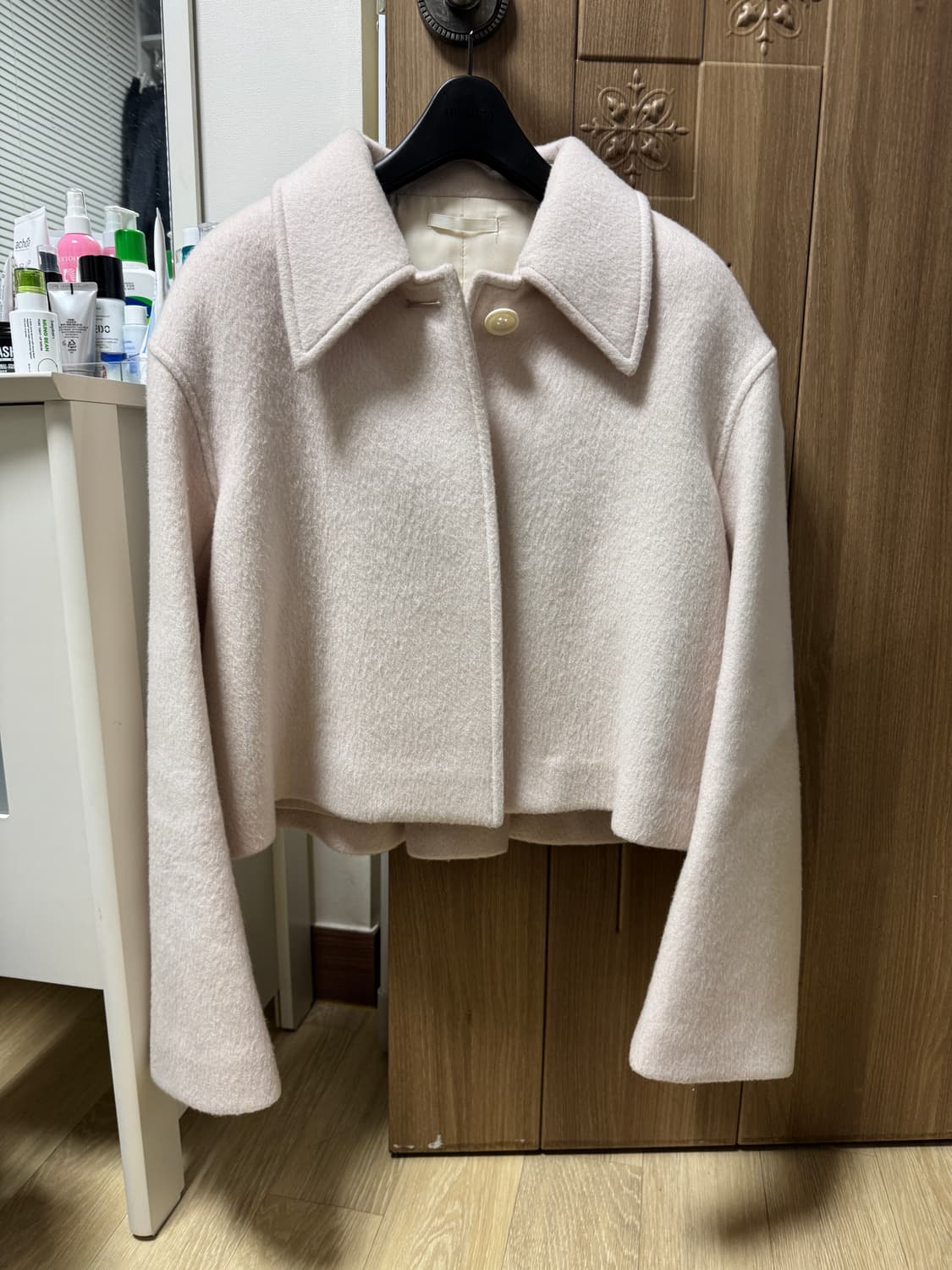 아모멘토 와이드 크롭 코트 아이보리 상품이미지4