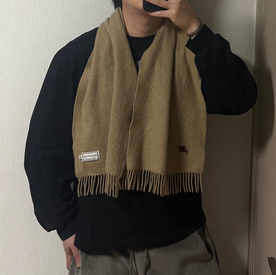 빈티지 버버리 캐시미어 베이지 목도리 머플러 상품이미지1