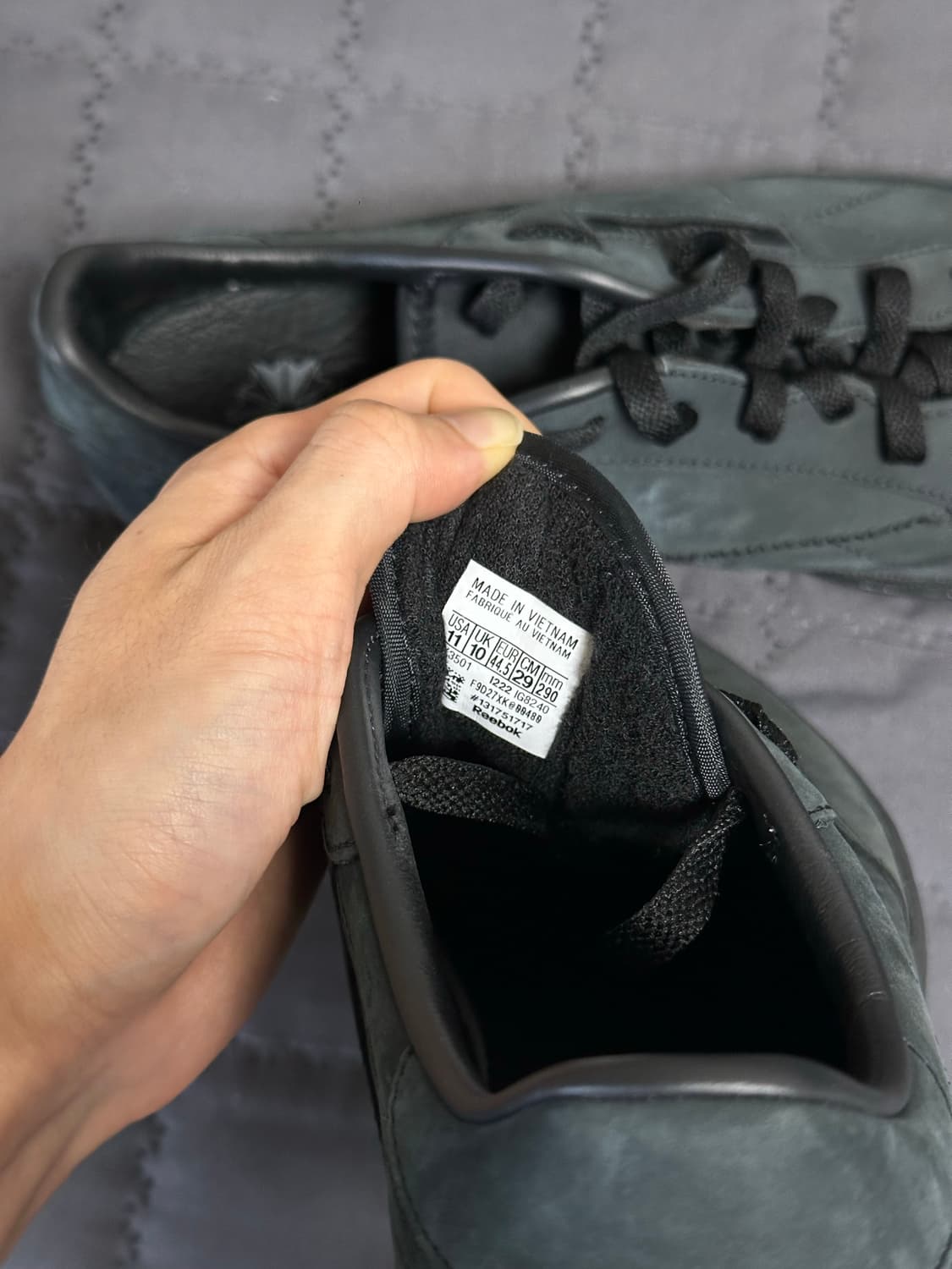 리복 자운드 JJJJound 클럽C 트리플 블랙 상품이미지2