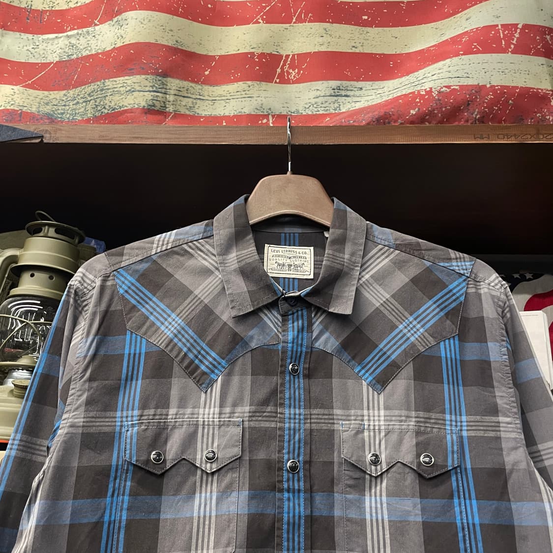 00s 리바이스 웨스턴 펄 스냅 체크 포켓 셔츠 N210 상품이미지3