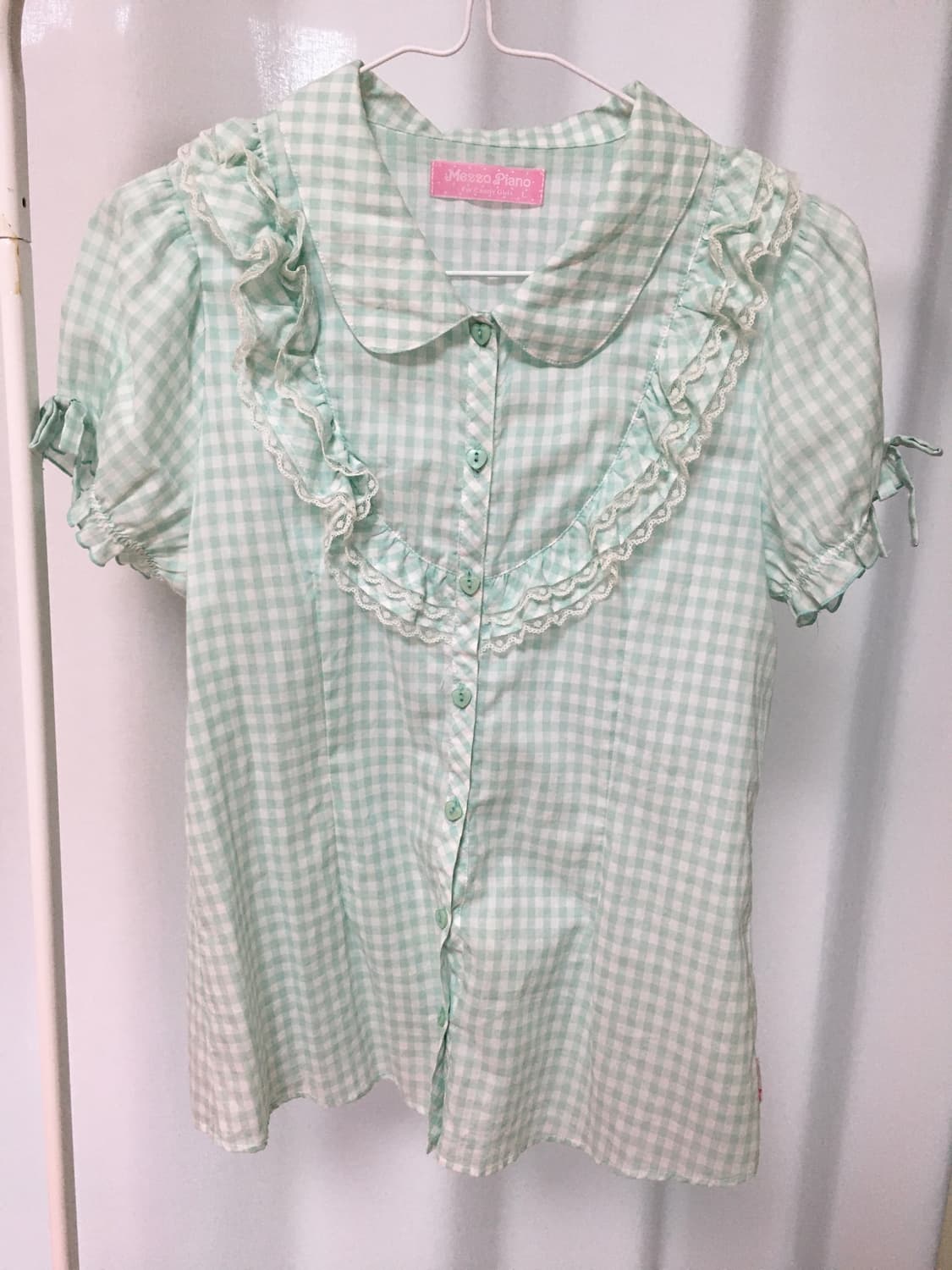 Mint doll frill ribbon blouse 상품이미지1