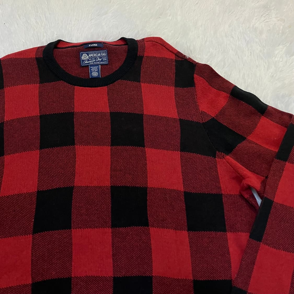 빈티지 레드 체크보드 니트 802 y2k 스트릿 갸루 펑키 일본빈티지 f 상품이미지5