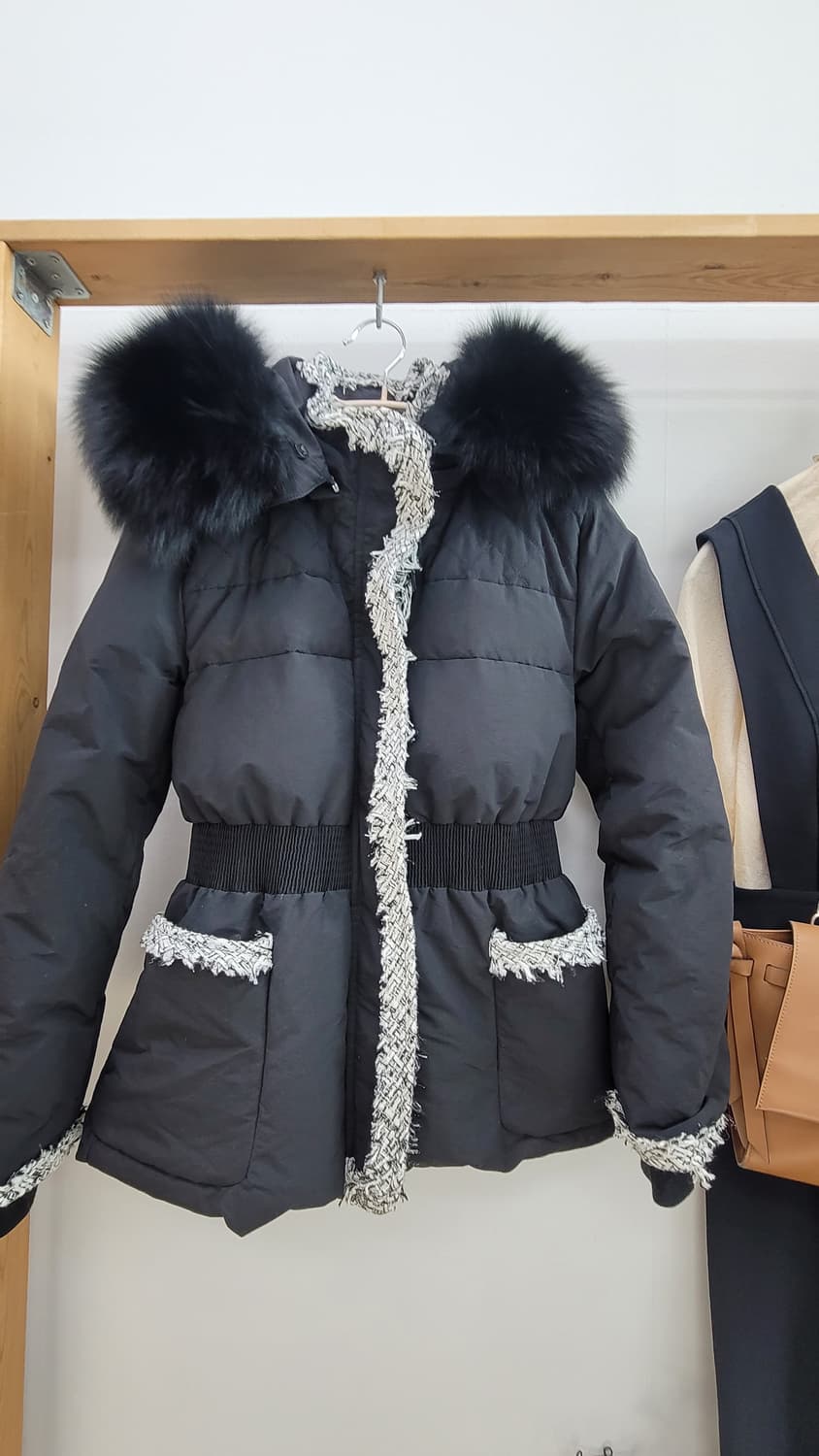 ZABARA ODE  폭스후드 트위드배색 숏패딩 상품이미지8