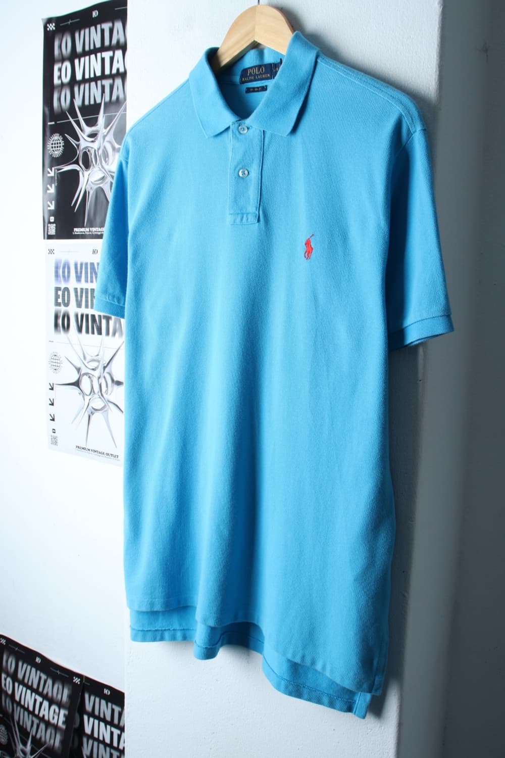 (L-XL) 폴로 랄프로렌 반팔 카라 티셔츠 연블루 무지-H30622 상품이미지1