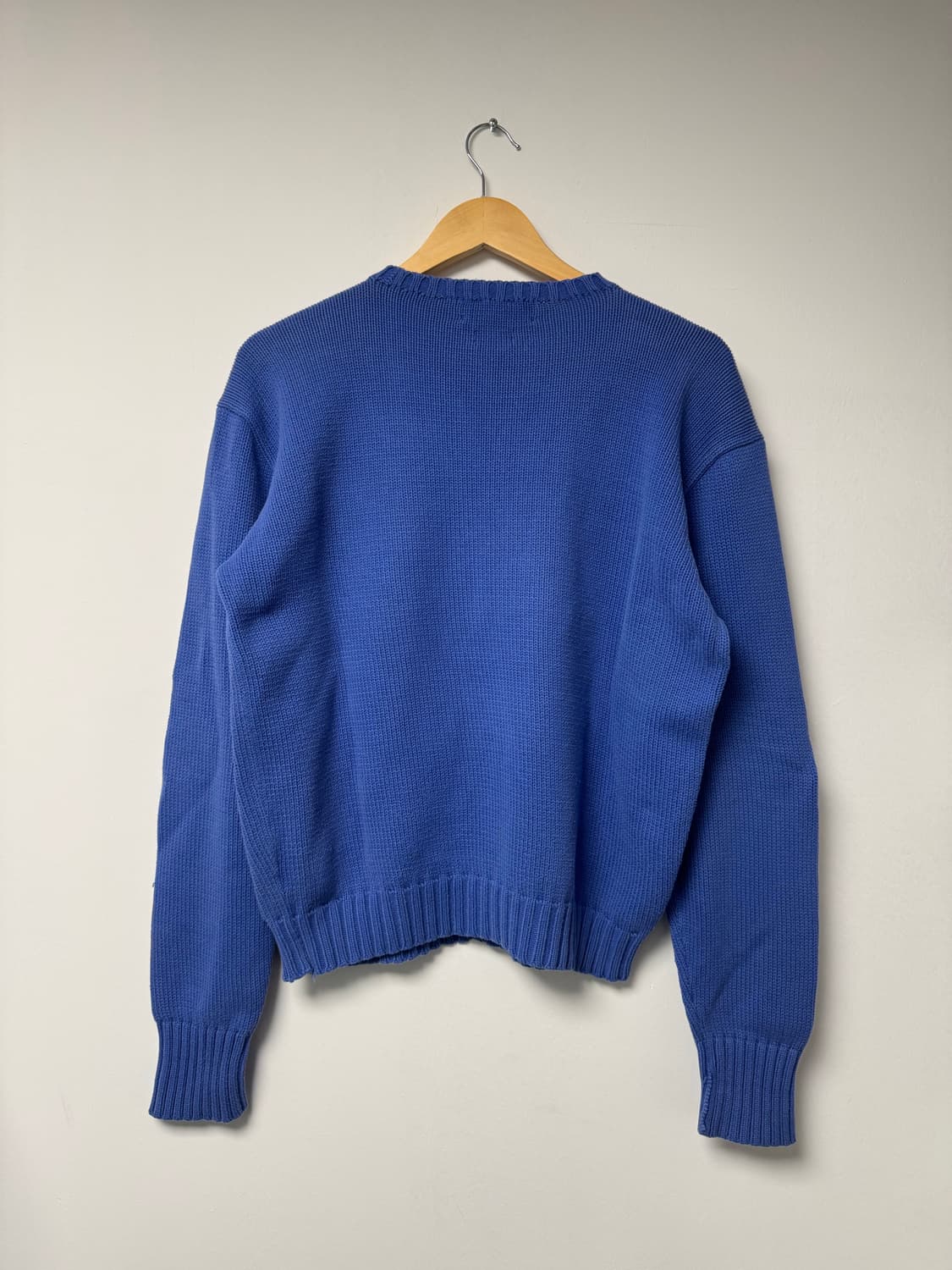 폴로 랄프로렌 빈티지 폴로 라운드넥 스카이블루 코튼 니트 M 상품이미지4