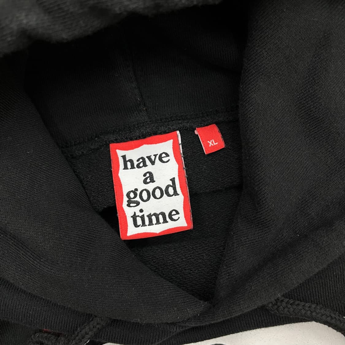 해브어굿타임 센터로고 블랙 후드 XL 상품이미지5