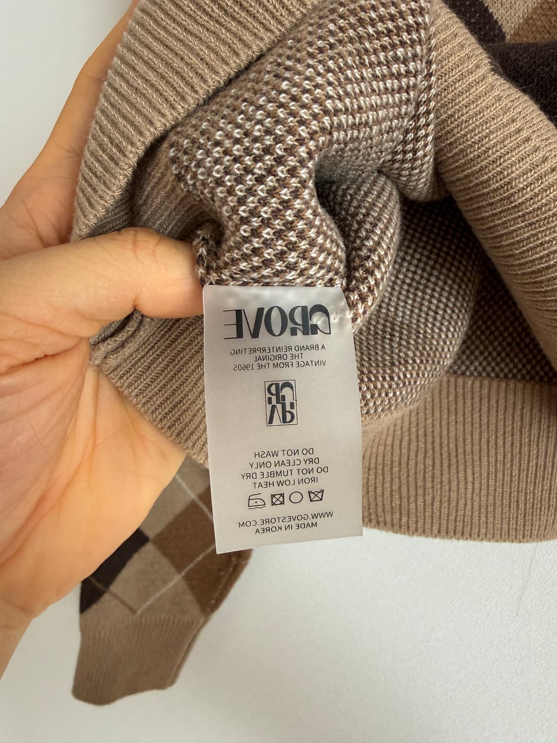 그로브(GROVE) 아가일 체크 카라 니트 상품이미지8