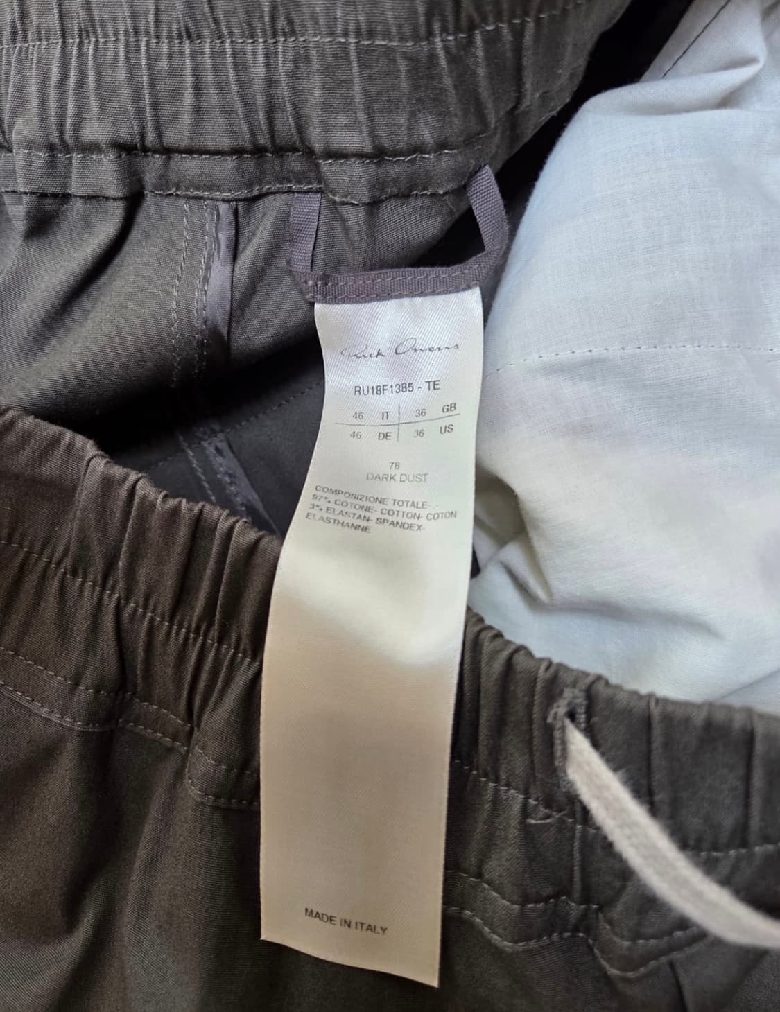 릭오웬스  드로우스트링 카고팬츠 다크더스트  상품이미지3